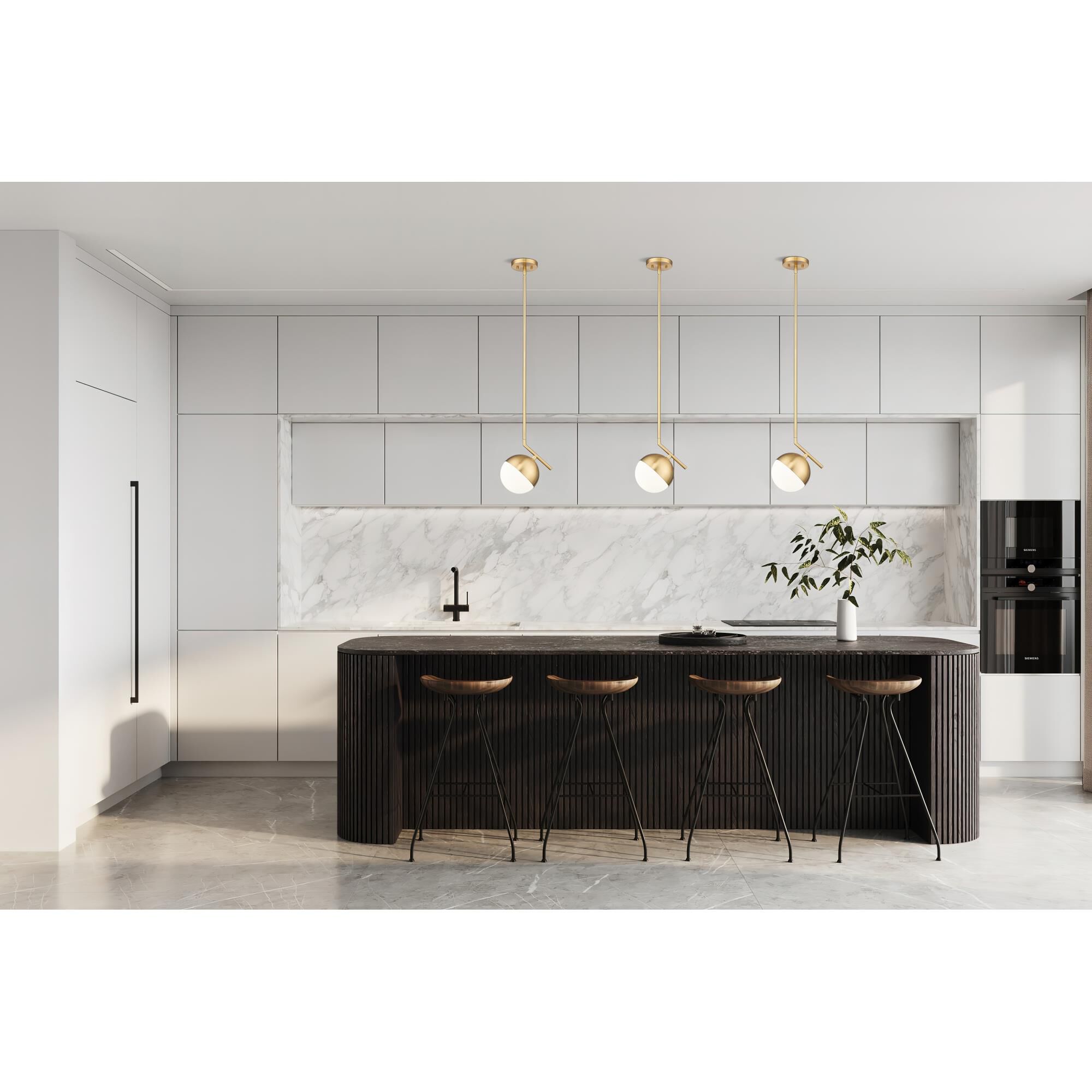 Shown in Modern Gold finish and Matte Opal glass and Matte Opal shade