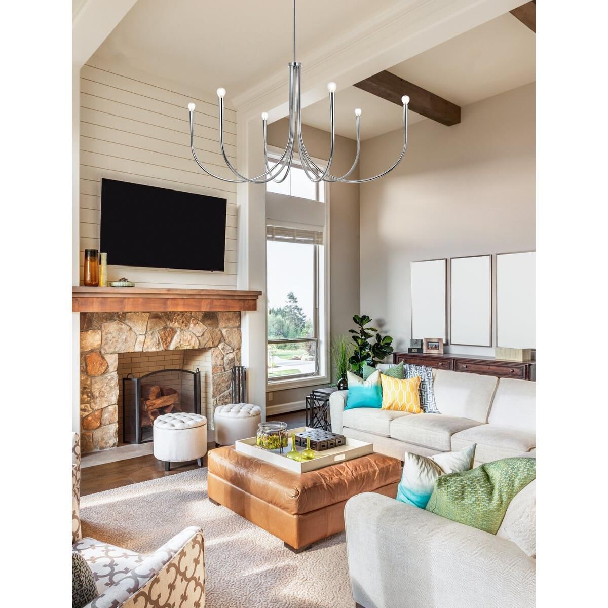 Layne 50 Inch 6 Light Chandelier by Elegant Lighting