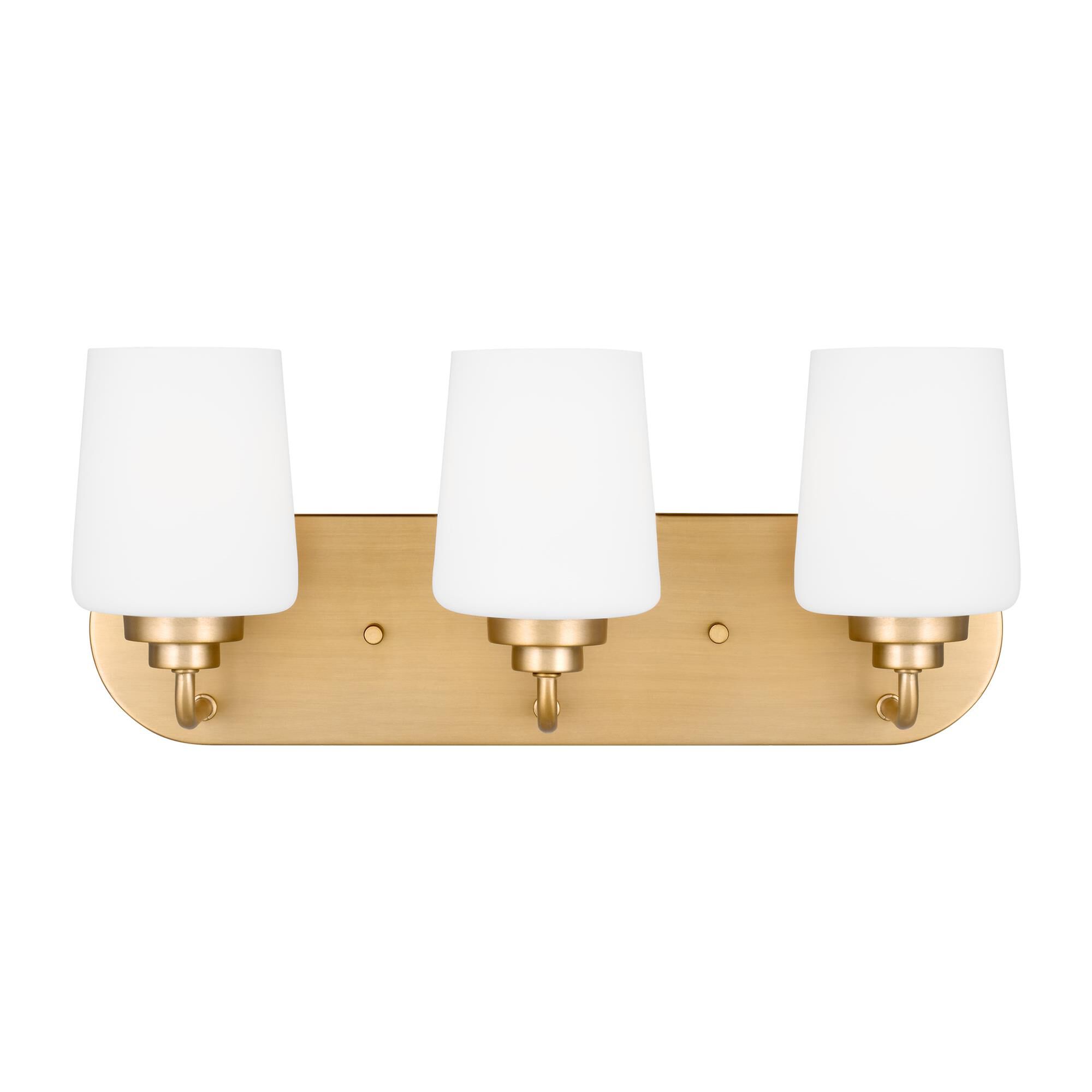 Shown in Satin Brass finish and Etched / White Inside glass and Etched / White Inside Glass s shade