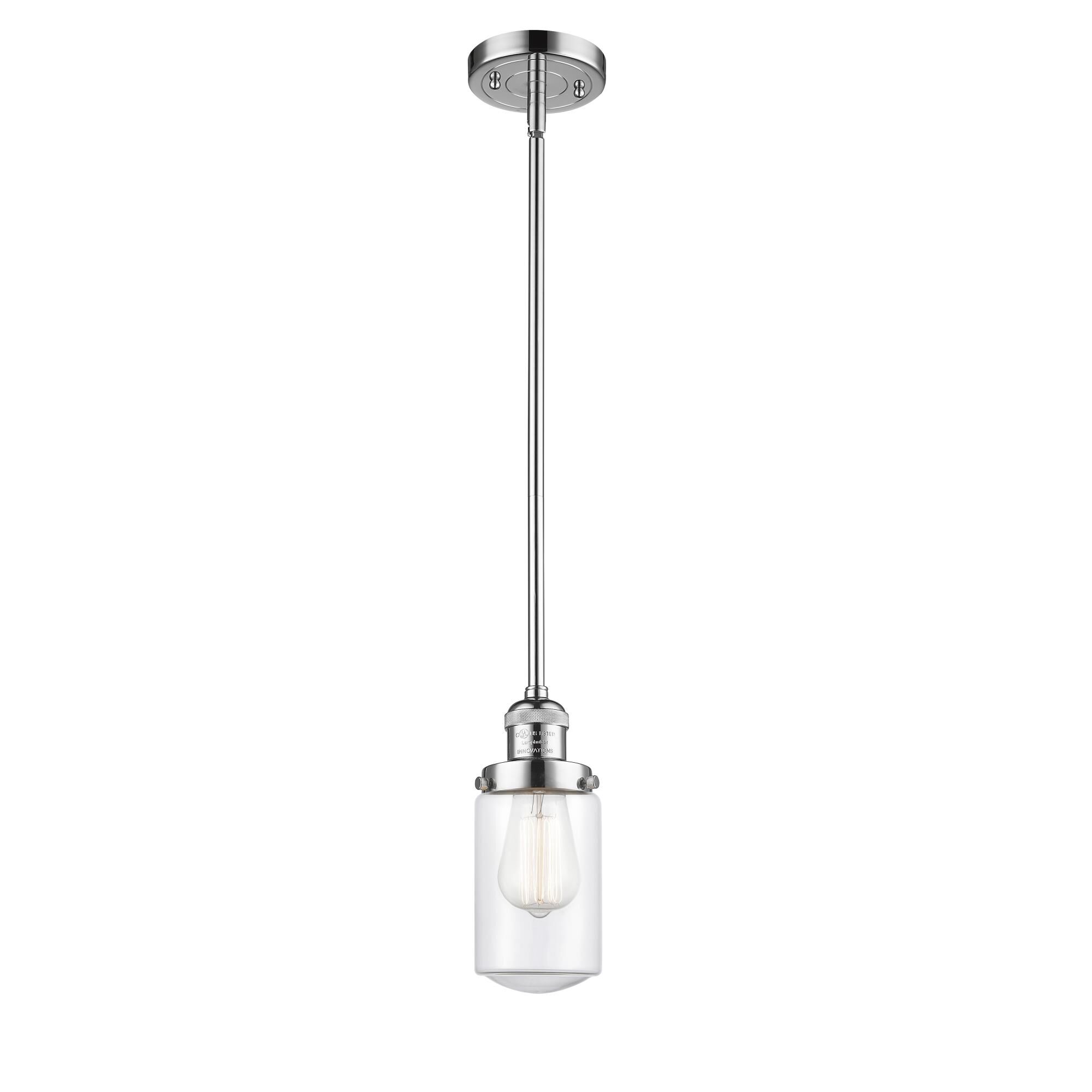 Shown in Polished Chrome finish and Schoolhouse glass and Glass shade