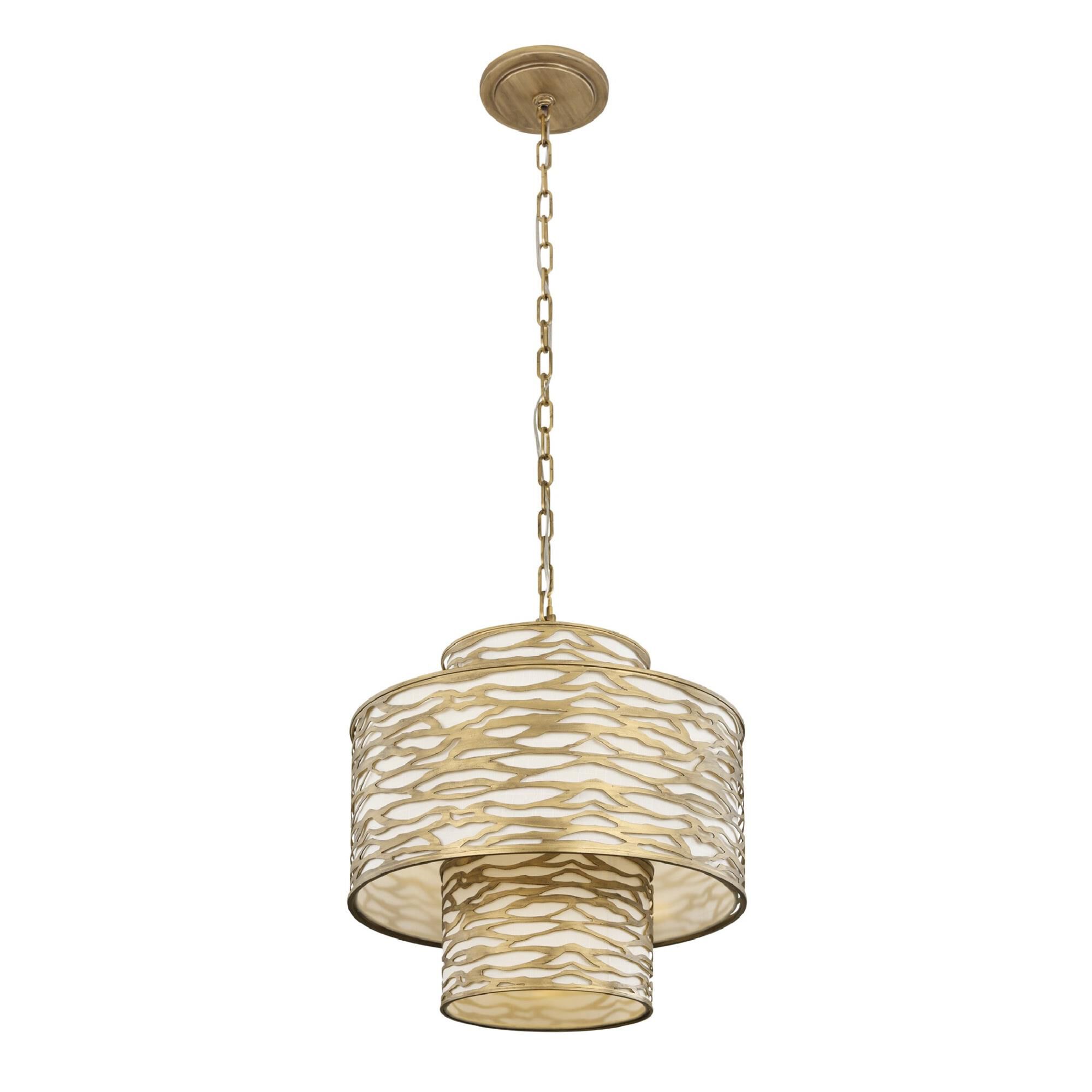 Shown in Havana Gold finish and Bone Linen shade