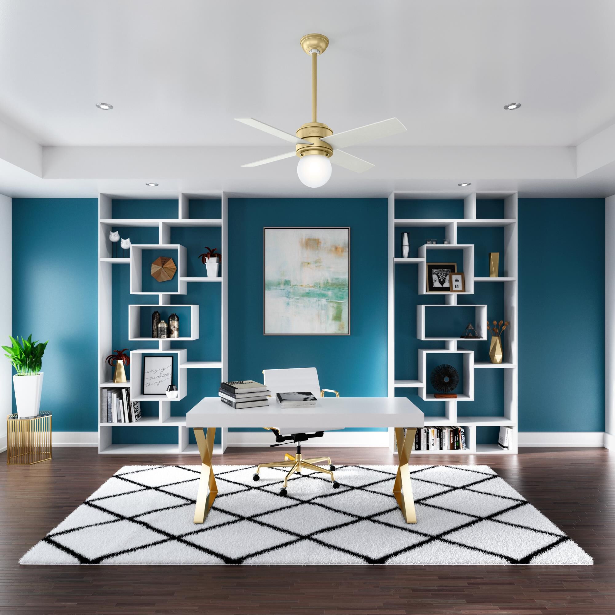 Hepburn 44 Inch Ceiling Fan with Light Kit by Hunter Fan