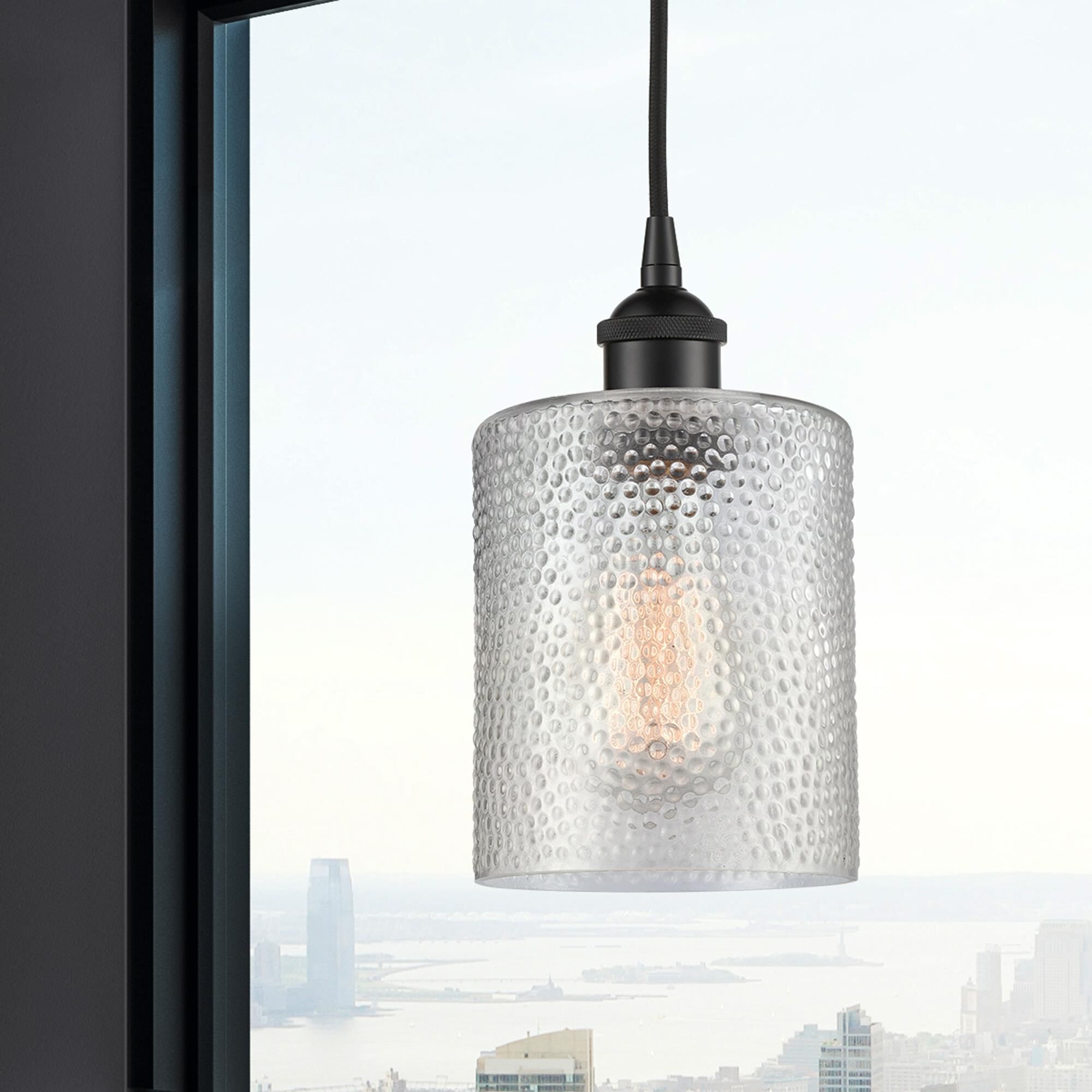 Shown in Matte Black finish and Clear glass