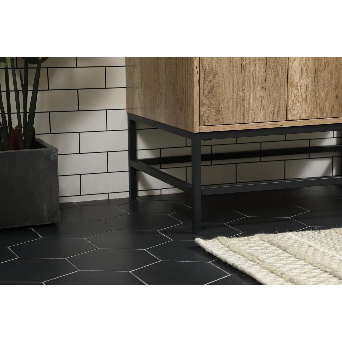 Shown in Natural Oak finish and With Backsplash accent