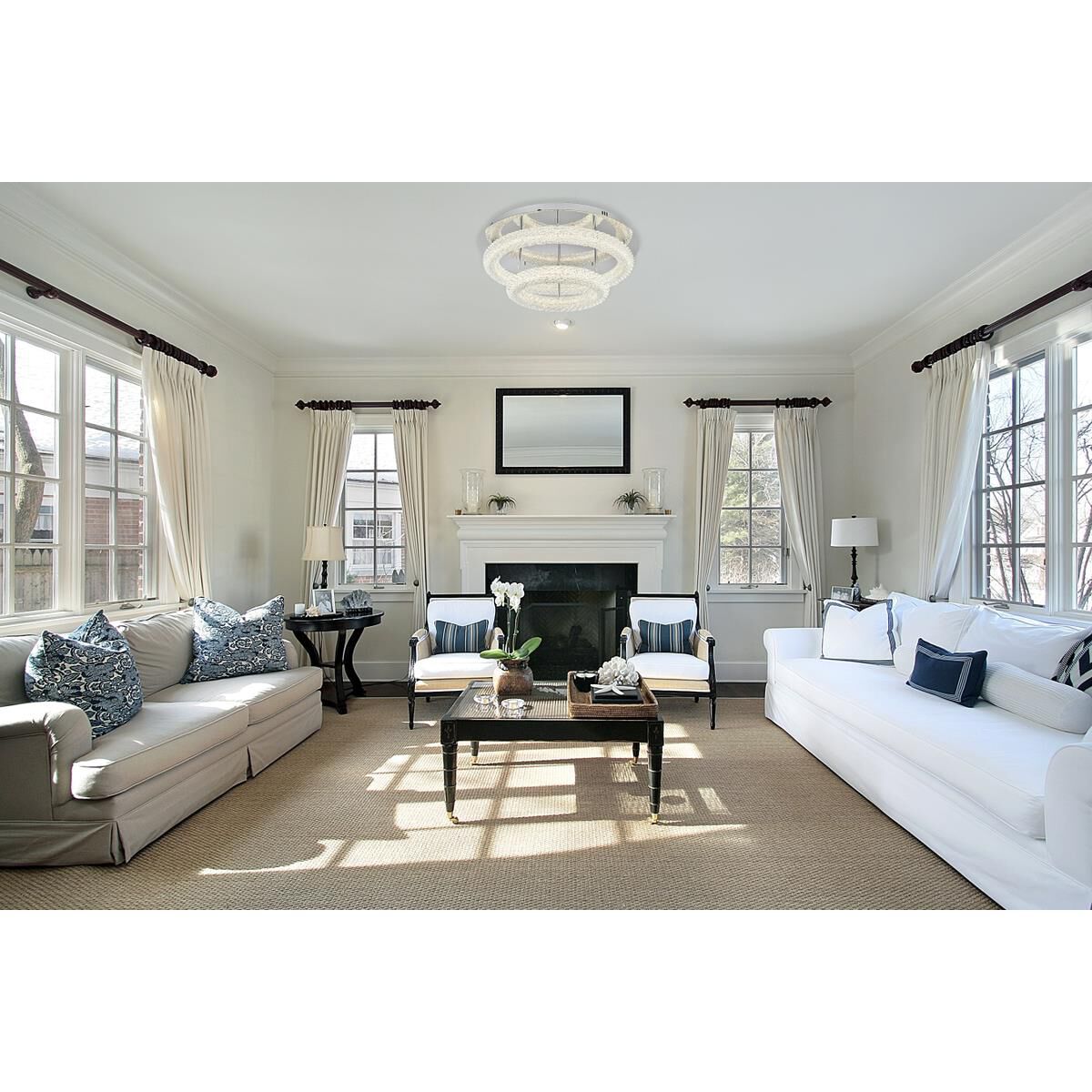 Bowen 26 Inch Semi Flush Mount by Elegant Lighting