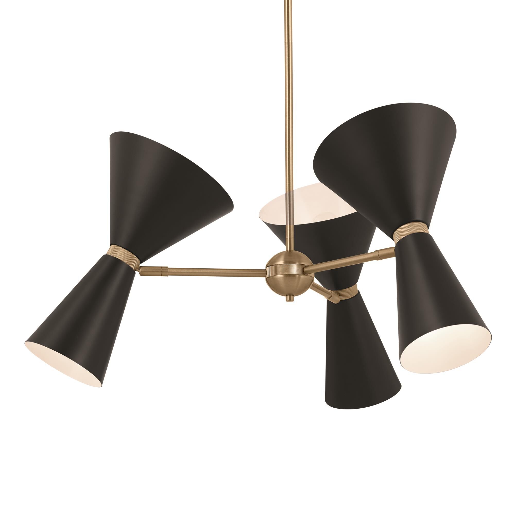 Shown in Champagne Bronze with Black finish and Metal and Cone shade