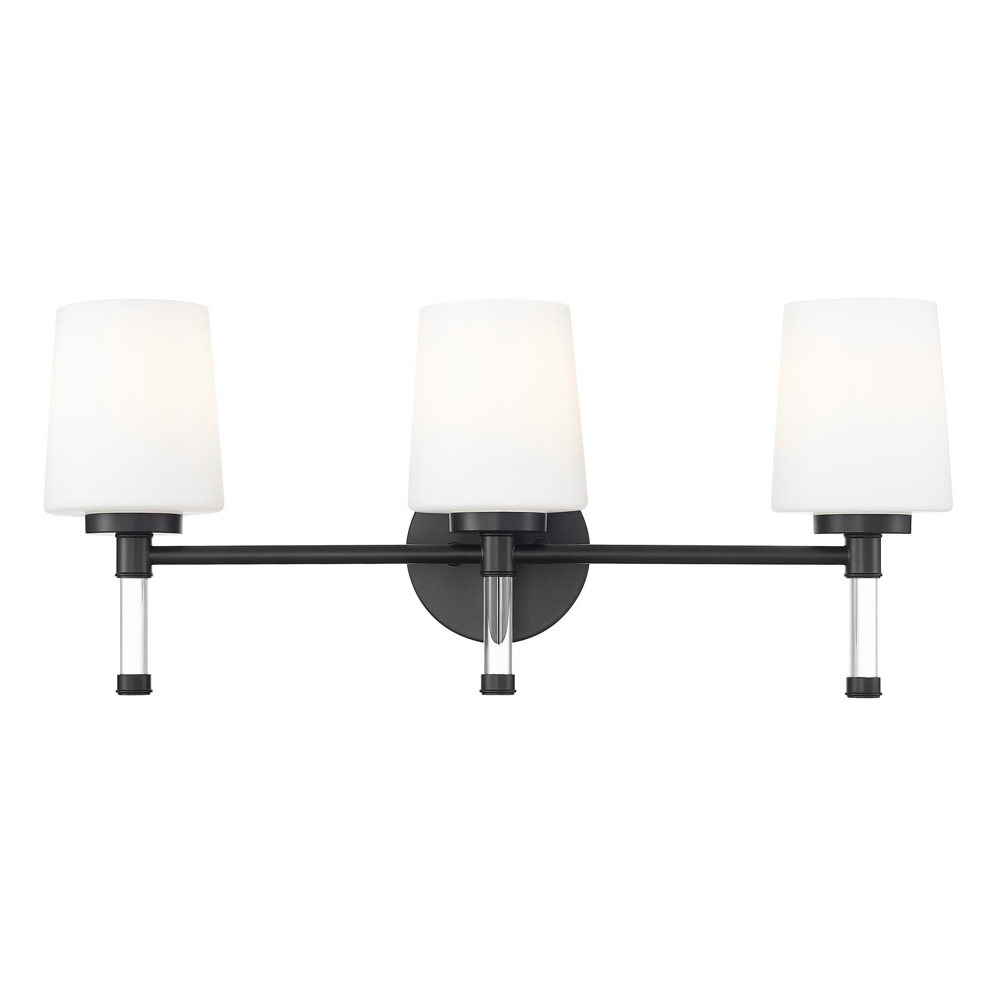 Shown in Matte Black finish and White Opal glass