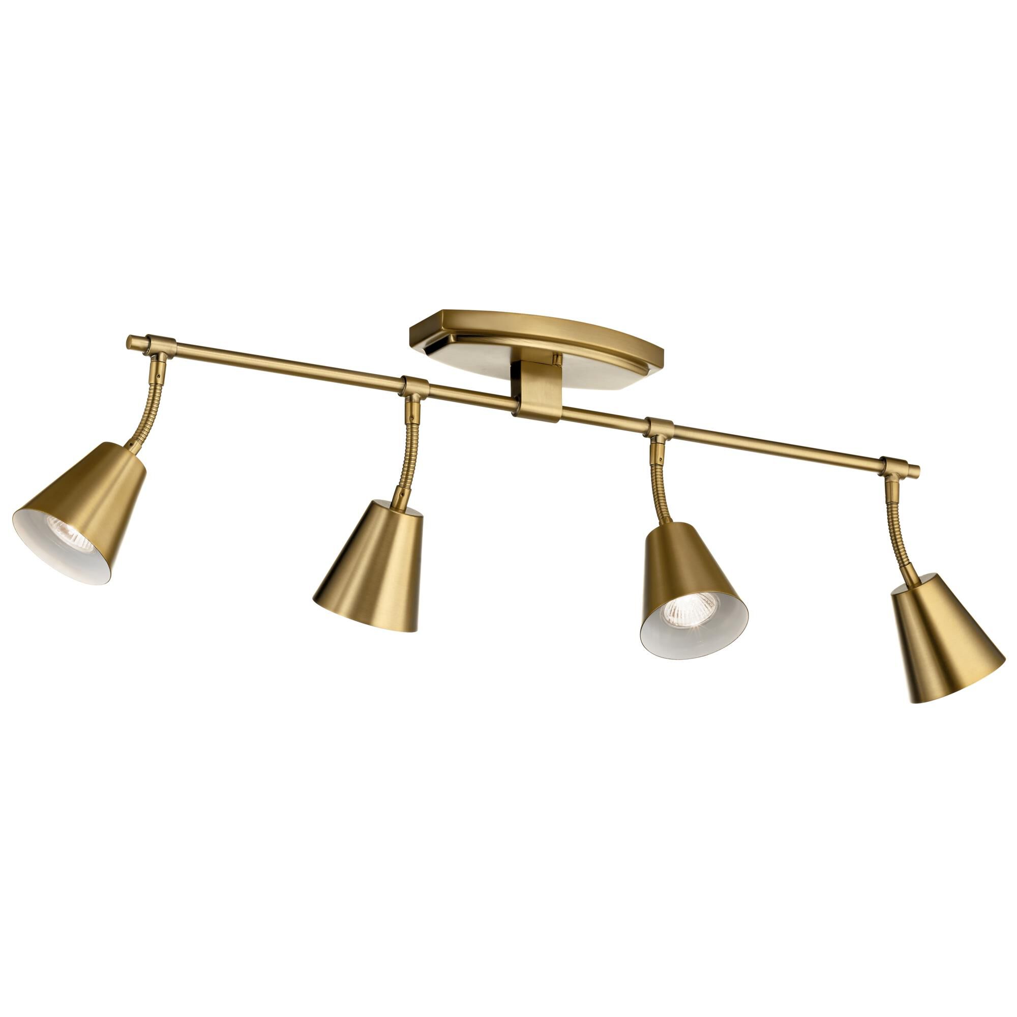 Shown in Brushed Natural Brass finish and Metal shade