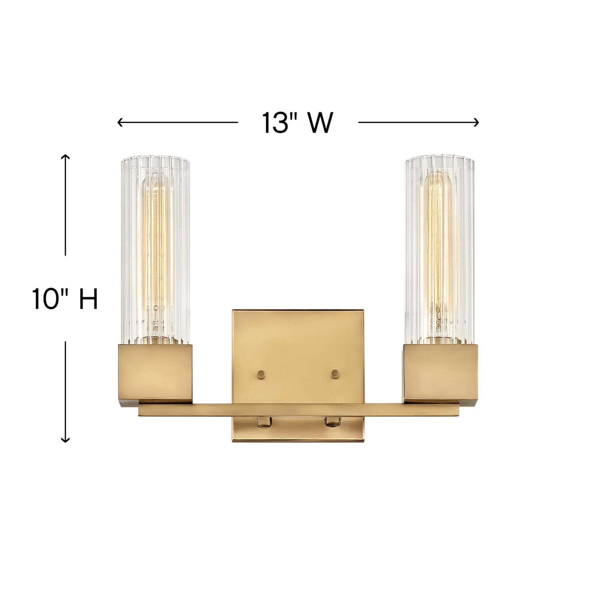Shown in Heritage Brass finish and Ribbed Clear glass