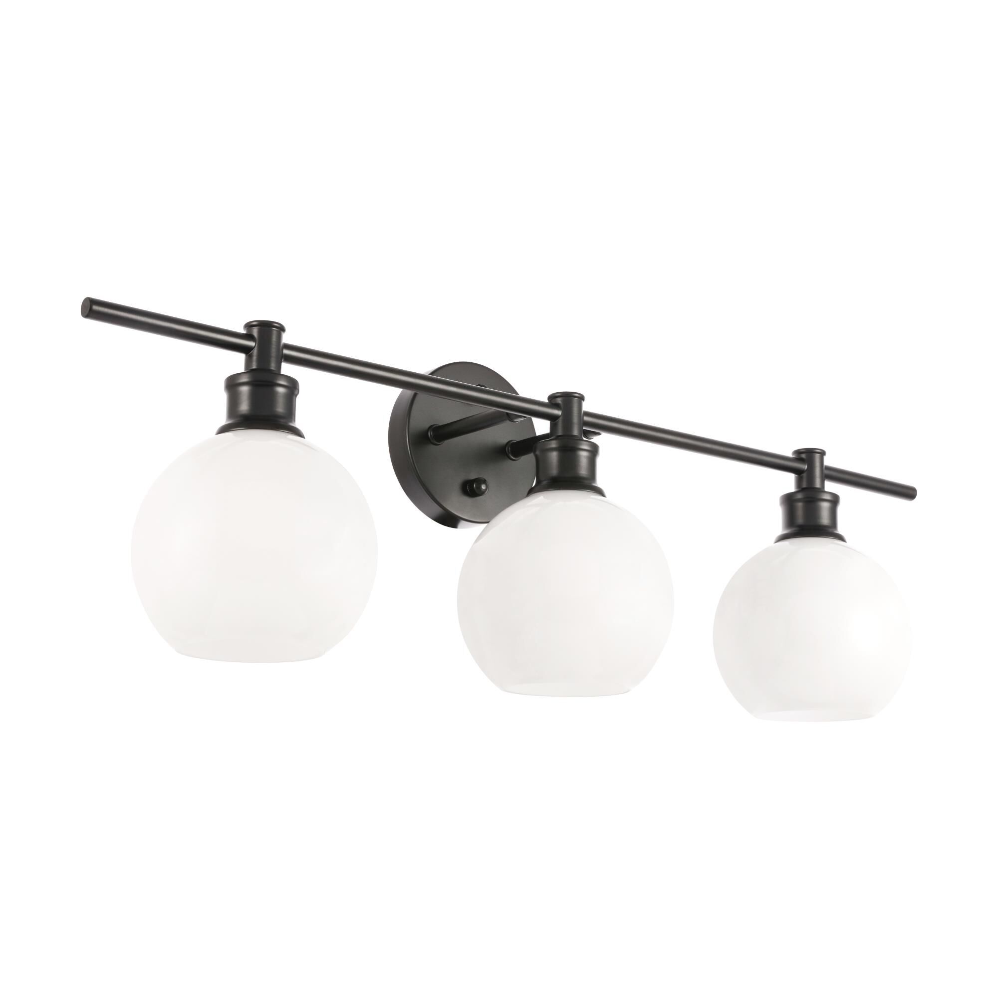 Shown in Black finish and Frosted White  glass