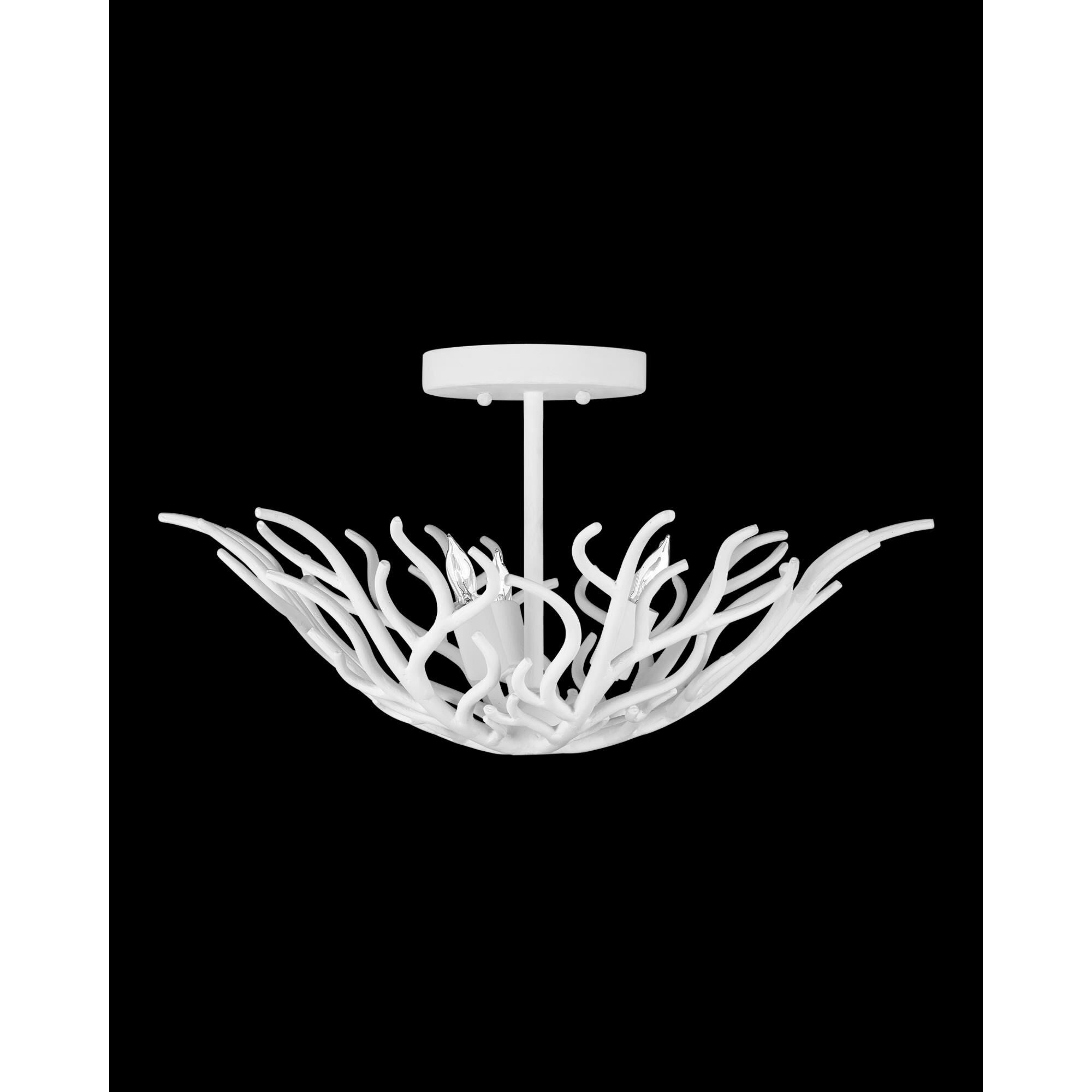 Snowfall 22 Inch Semi Flush Mount by Currey and Company