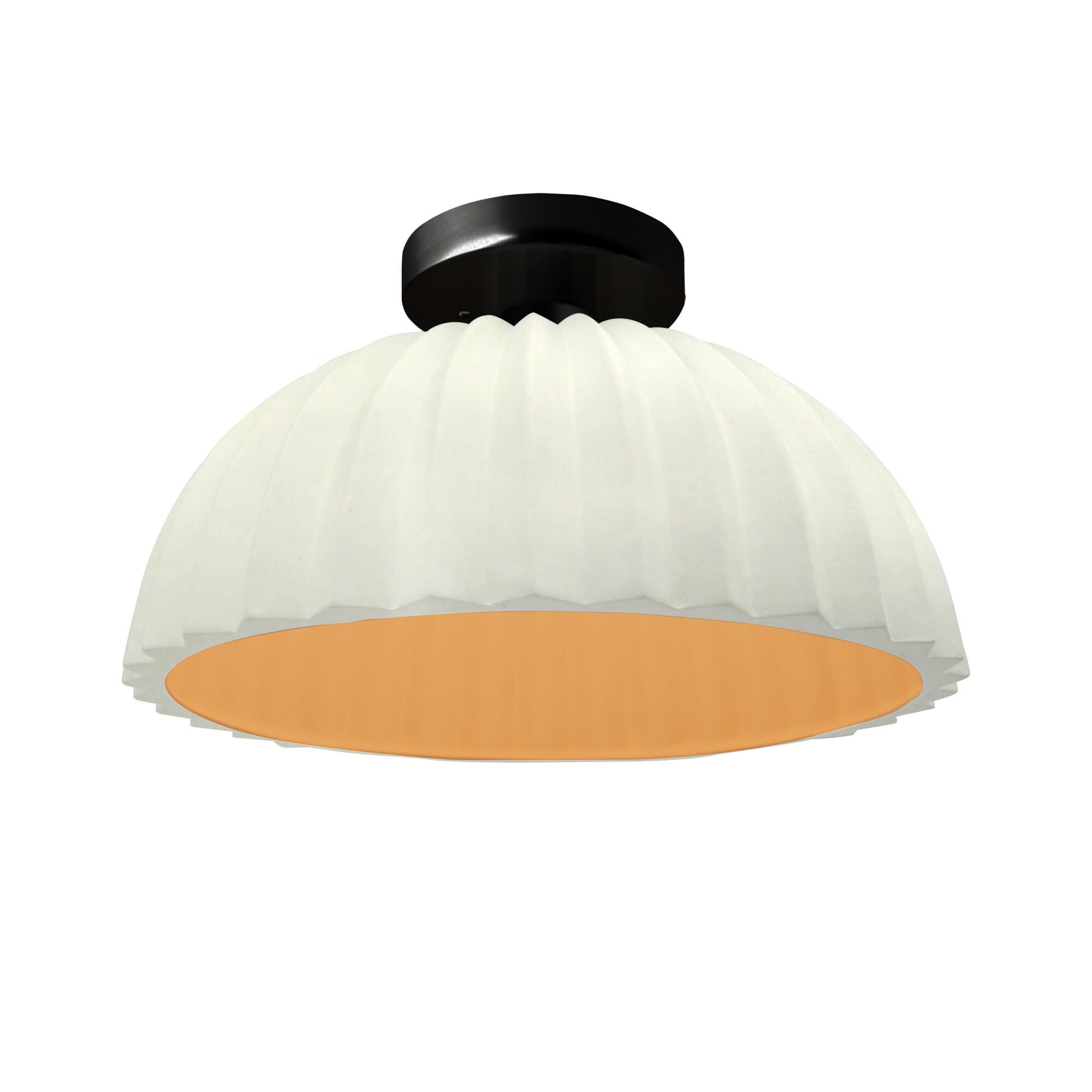 Pleated Dome 13 Inch Semi Flush Mount by Justice Design Group