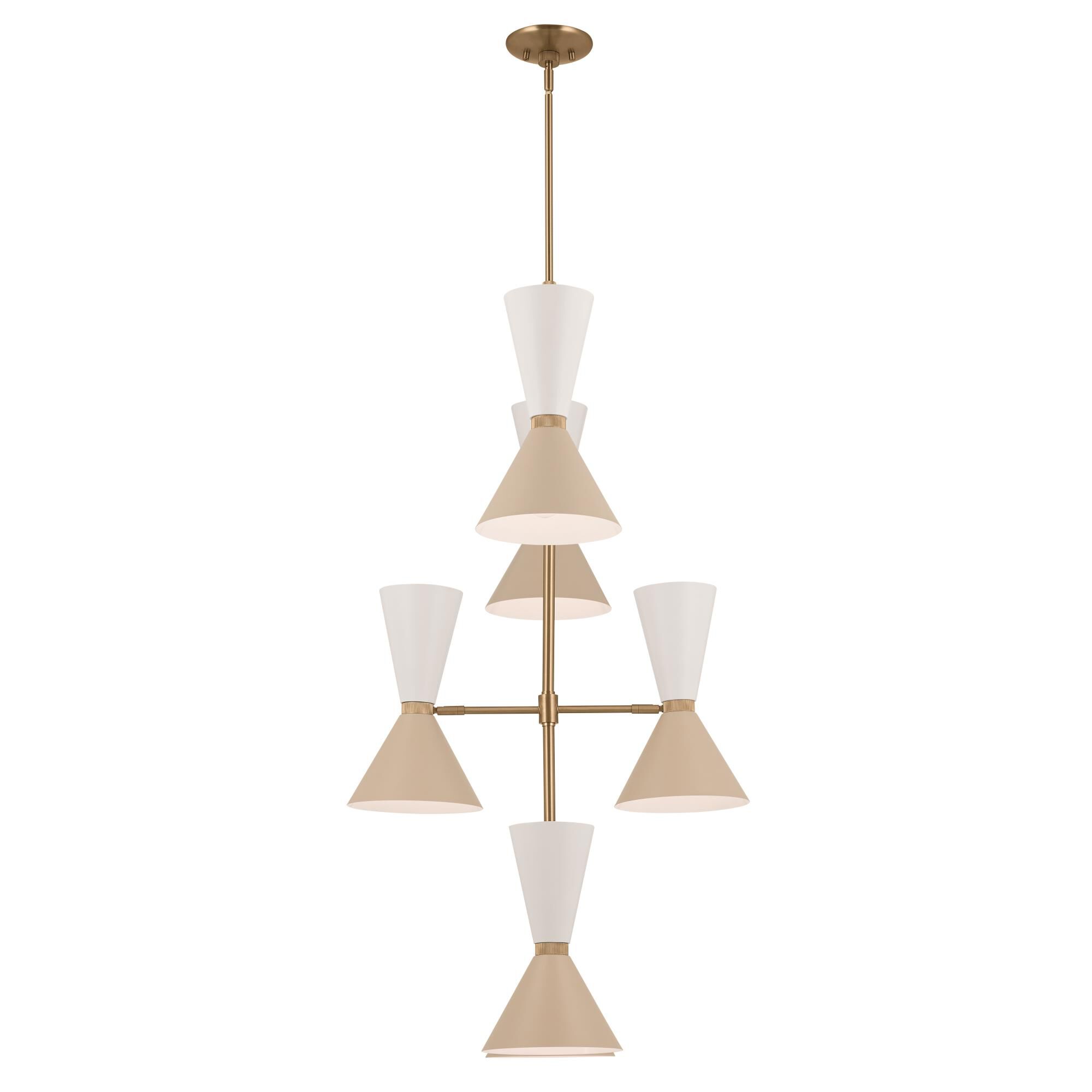 Shown in Champagne Bronze with Greige finish and Metal and Cone shade