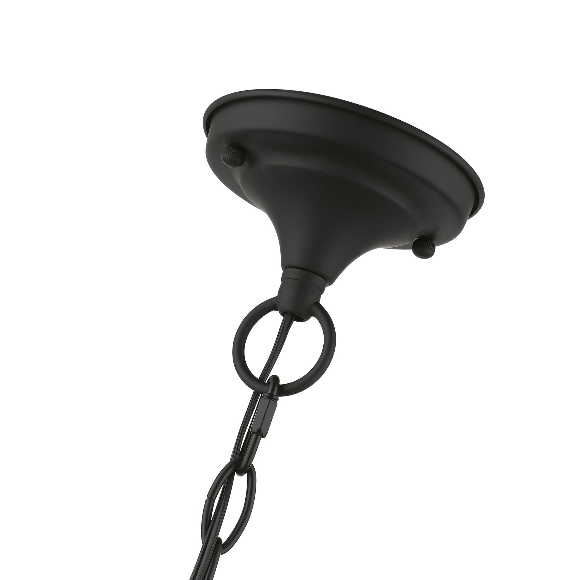 Shown in Black with Brushed Nickel Accents finish and Clear Beveled glass