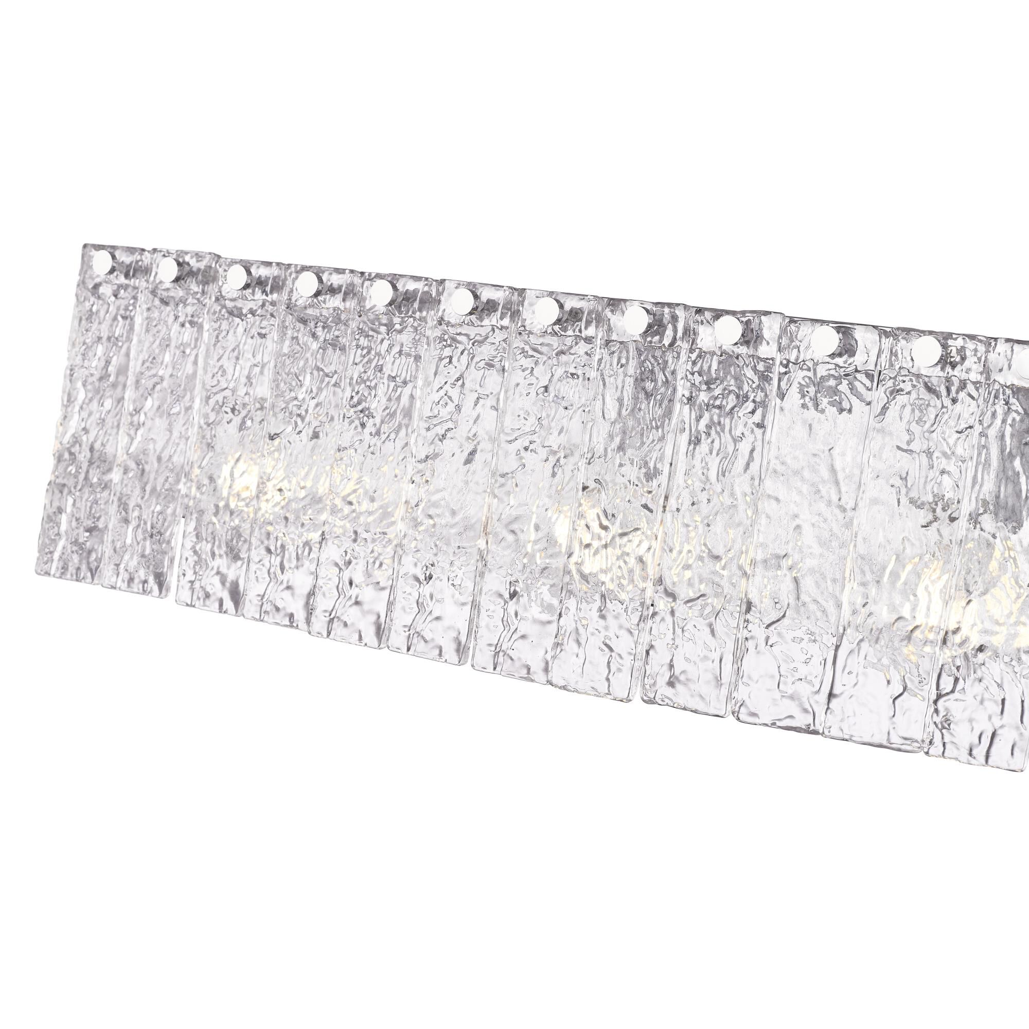 Shown in Chrome finish and Clear glass