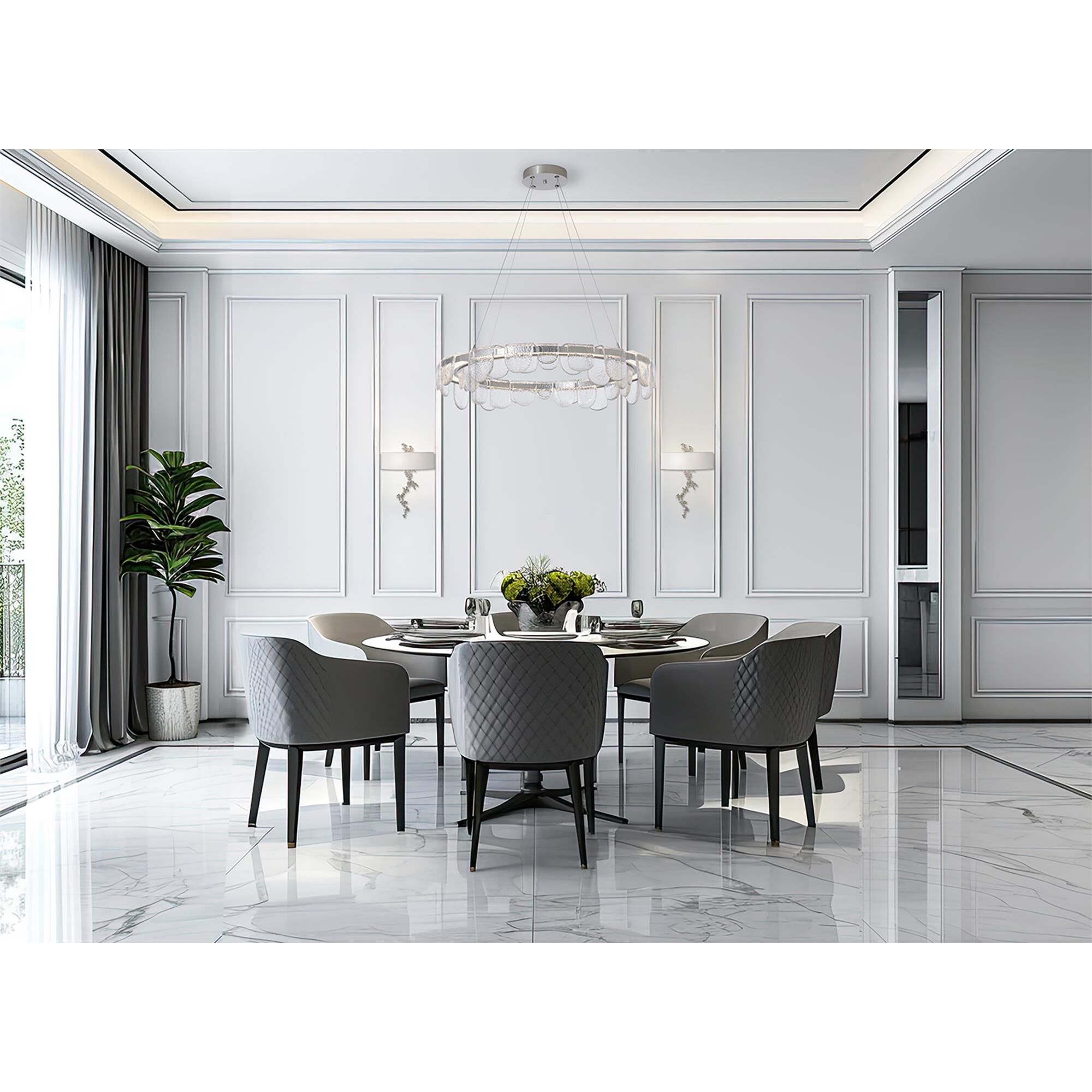 Shown in Sterling finish and Natural Anna shade