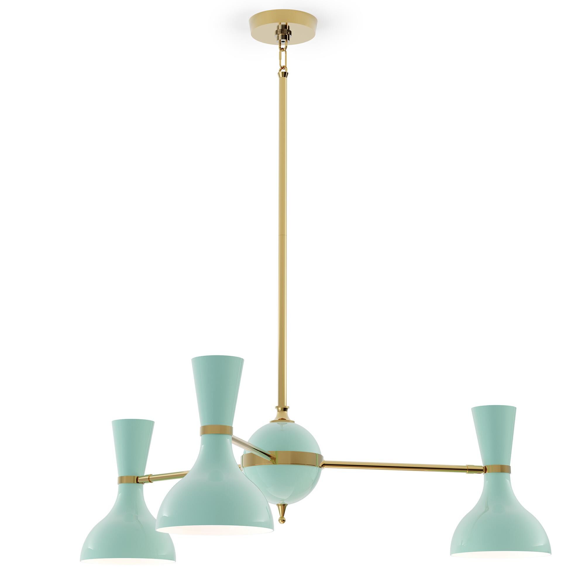 Shown in Modern Brass finish and Mint shade