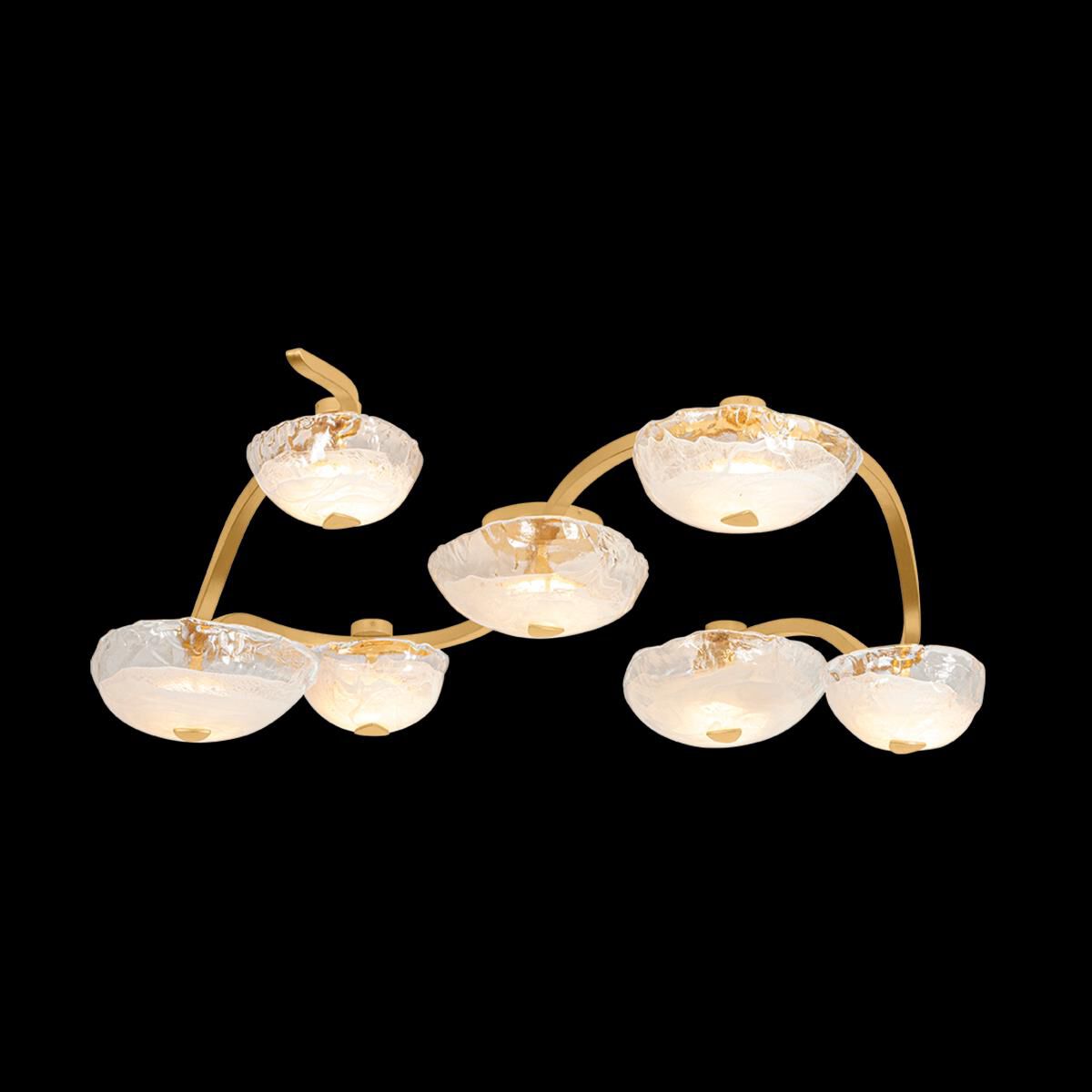 Shown in Vintage Gold Leaf finish and Blonchino Piastre shade