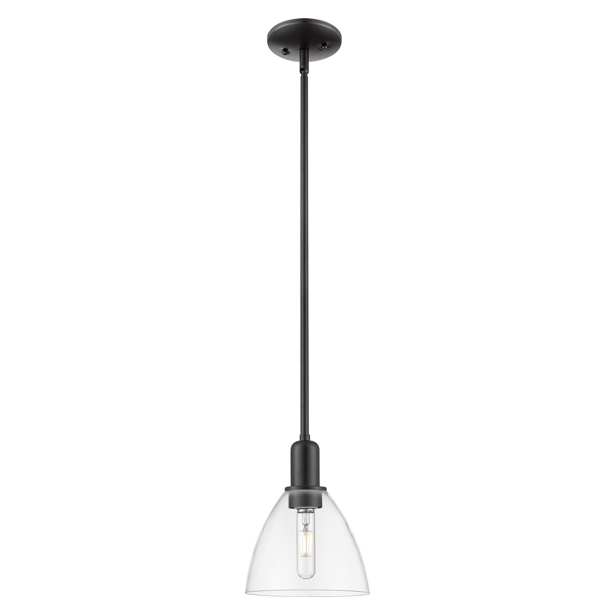 Shown in Matte Black finish and Clear glass