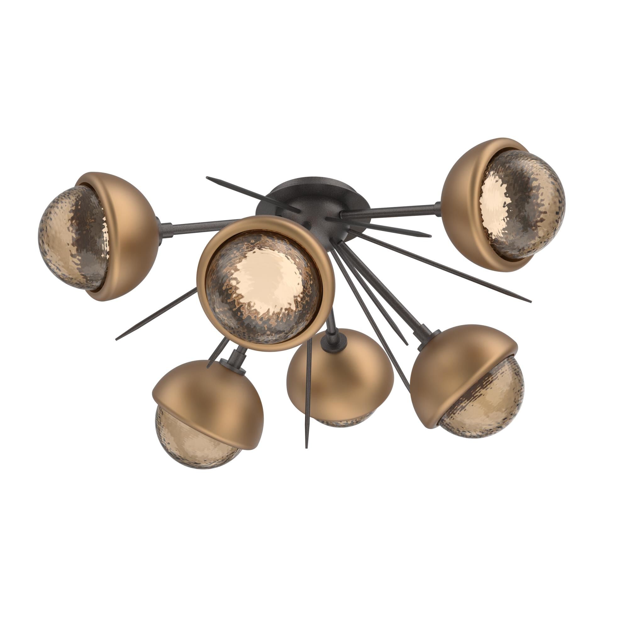 Shown in Graphite finish and Bronze glass and Novel Brass accent