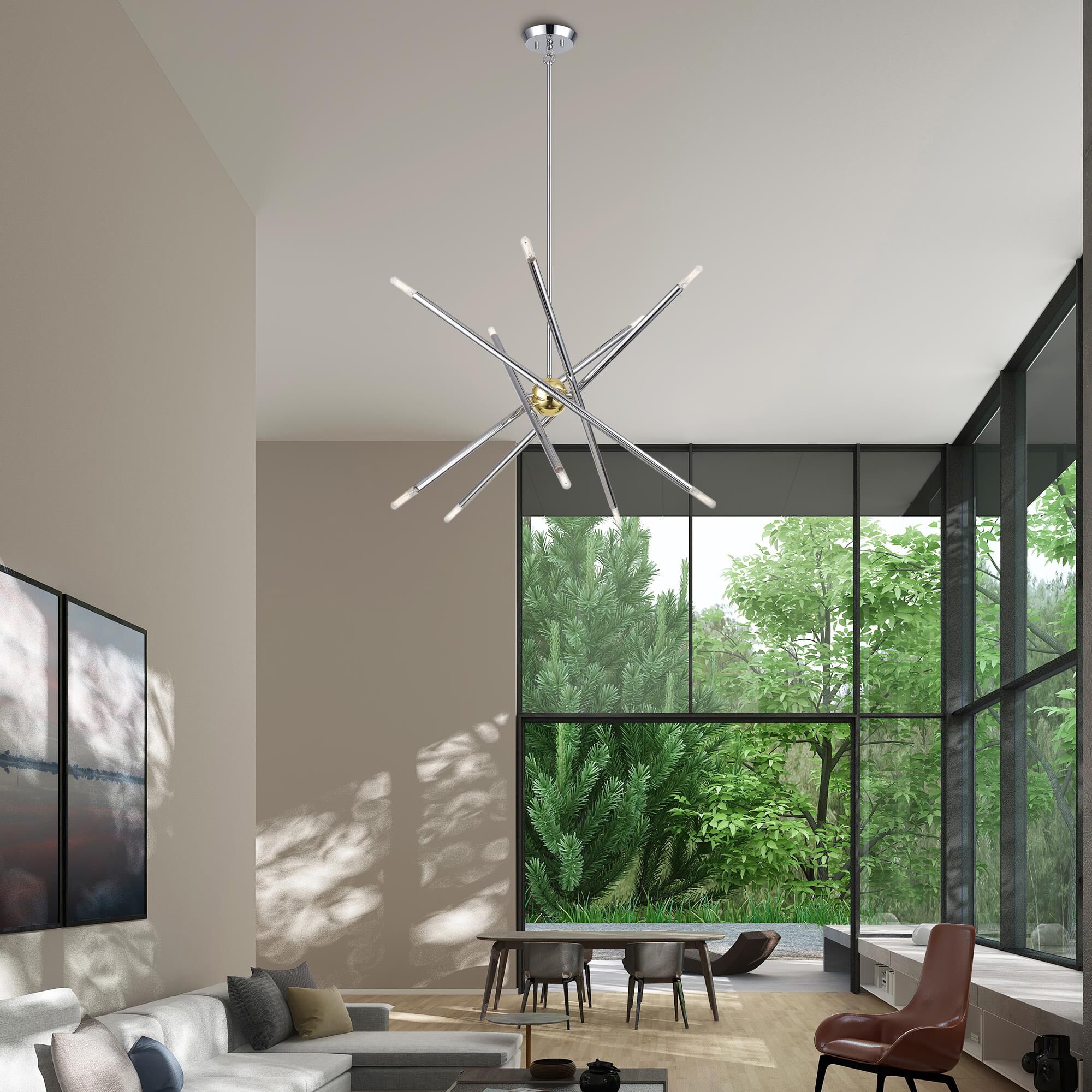 Shown in Polished Chrome with Polished Brass Accents finish