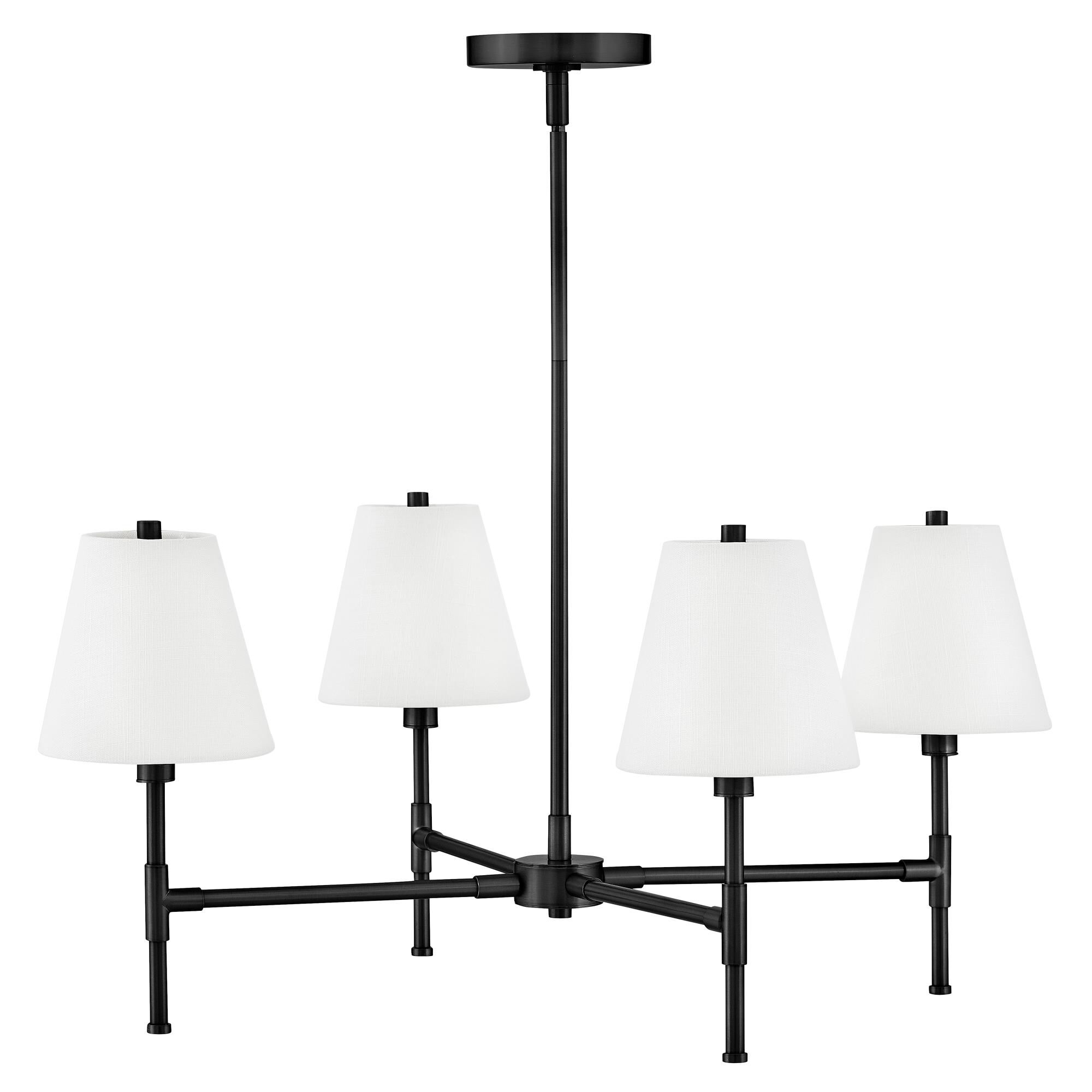 Shown in Black finish and White Linen shade