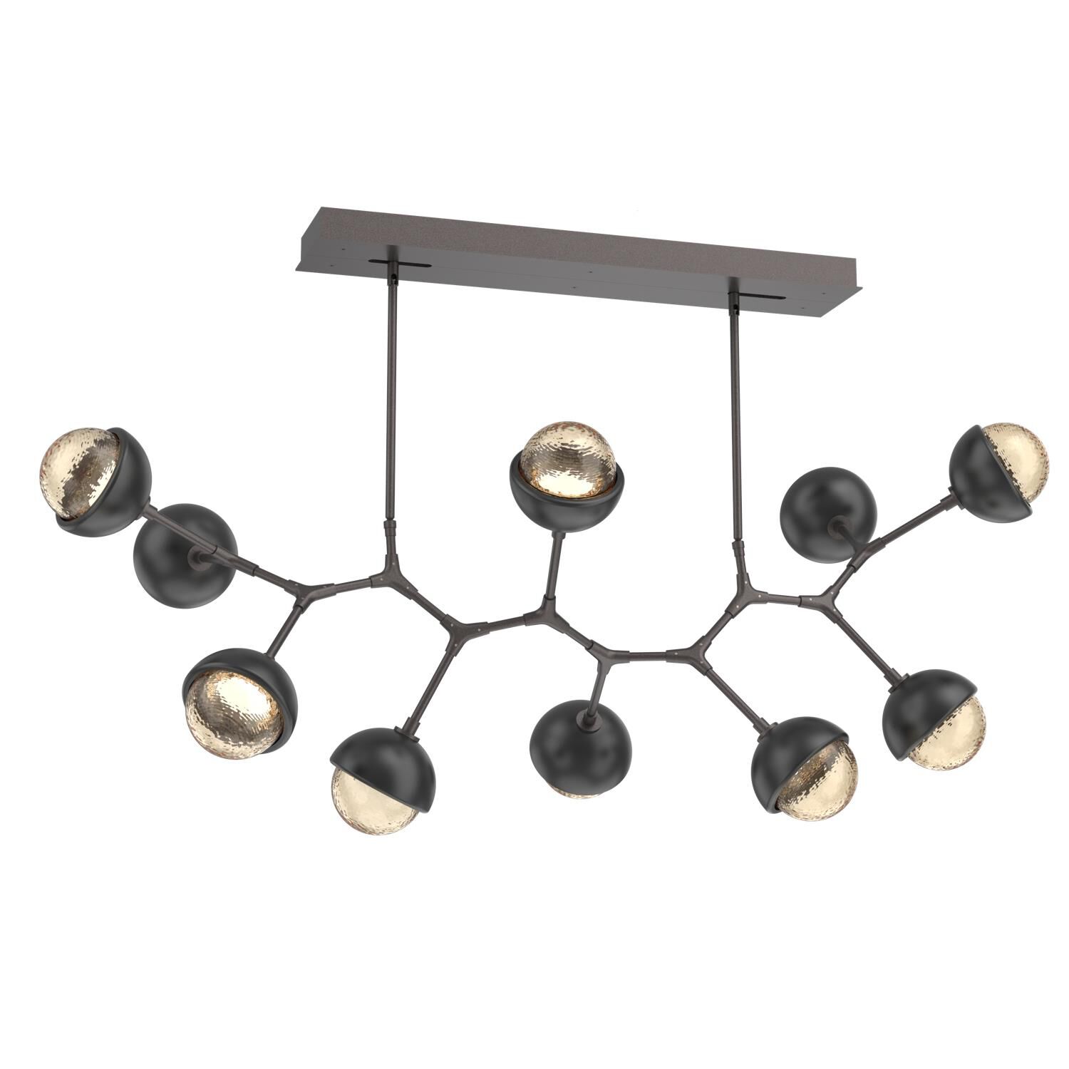 Shown in Graphite finish and Amber glass and Matte Black accent