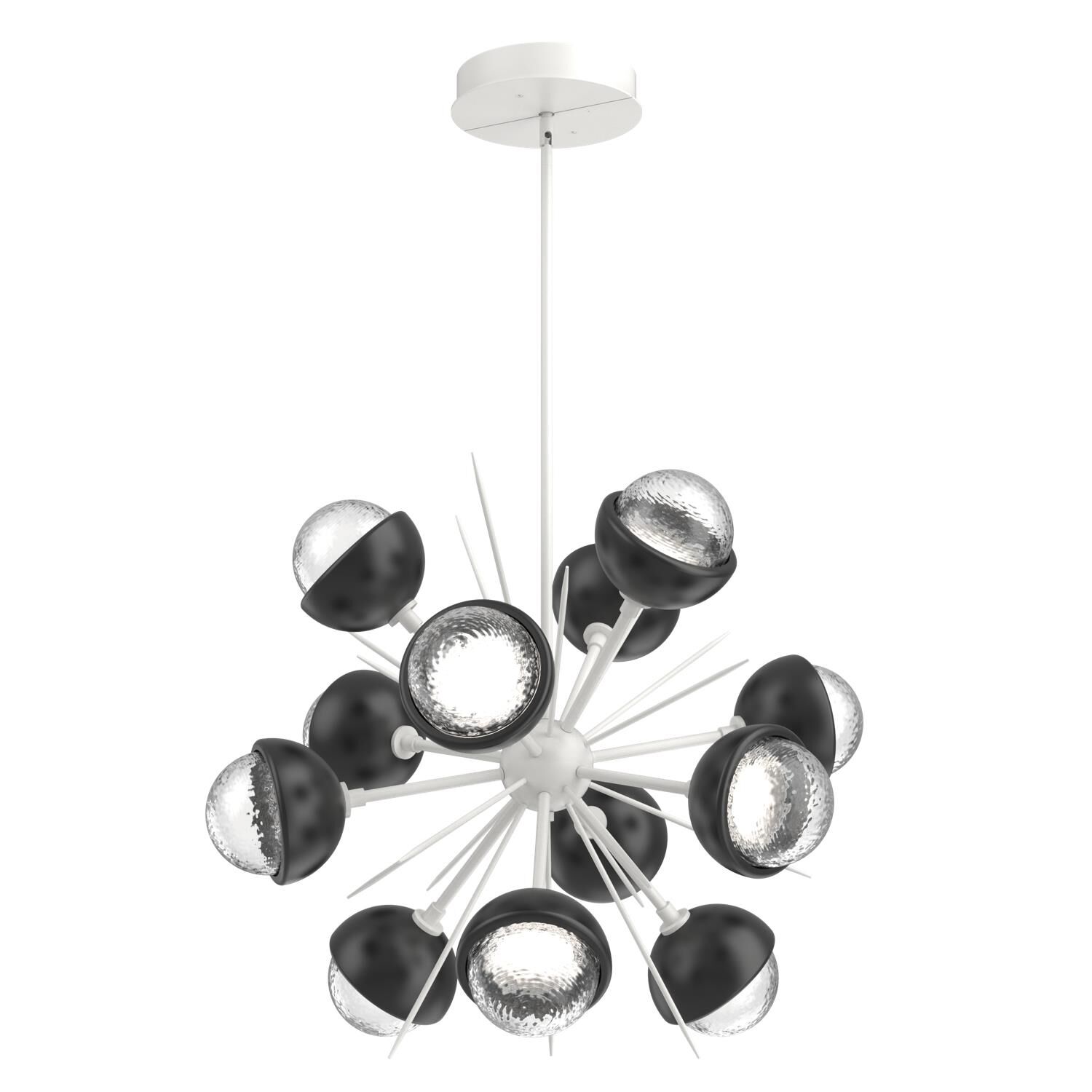 Shown in Salt White finish and Clear glass and Matte Black accent