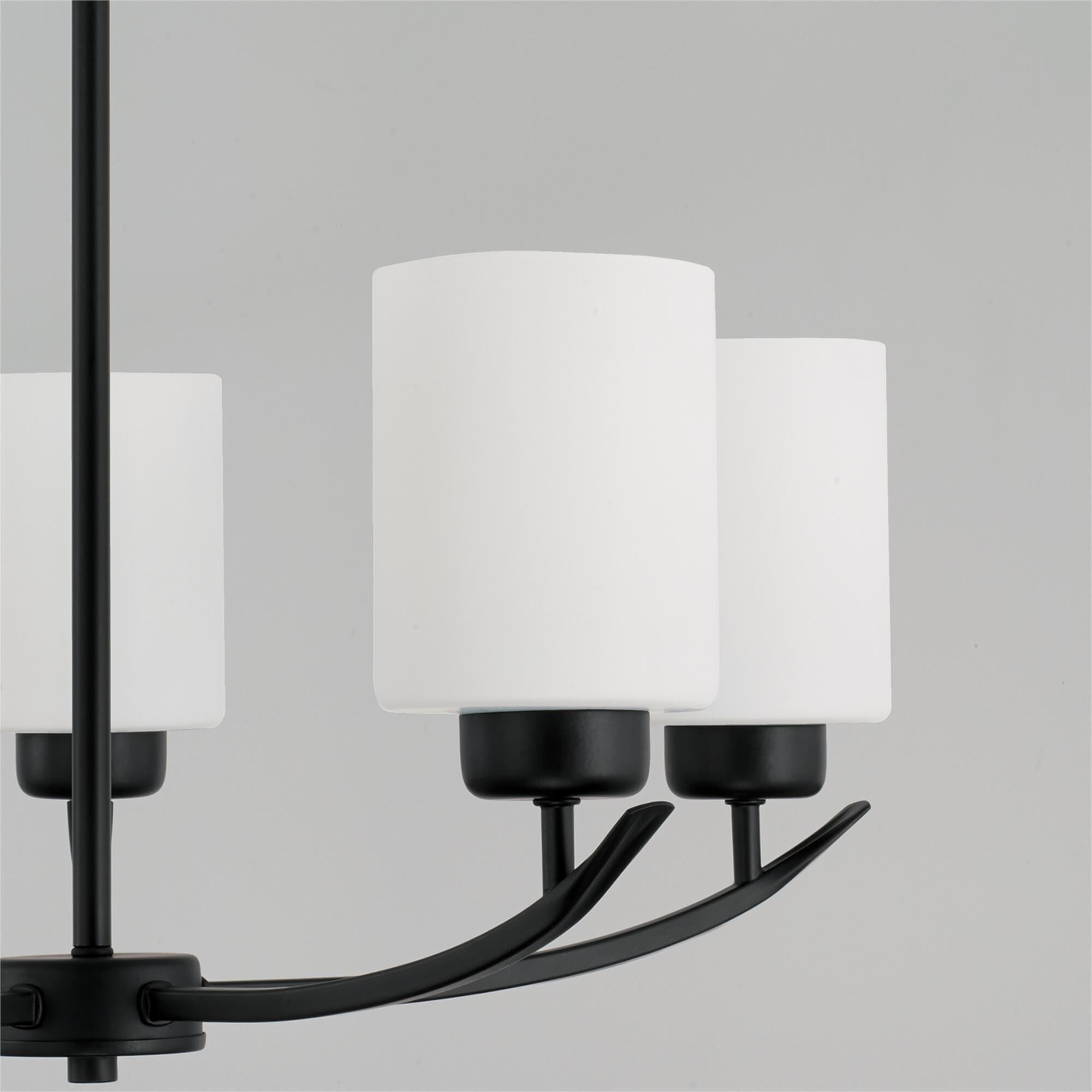 Shown in Matte Black finish and Soft White glass