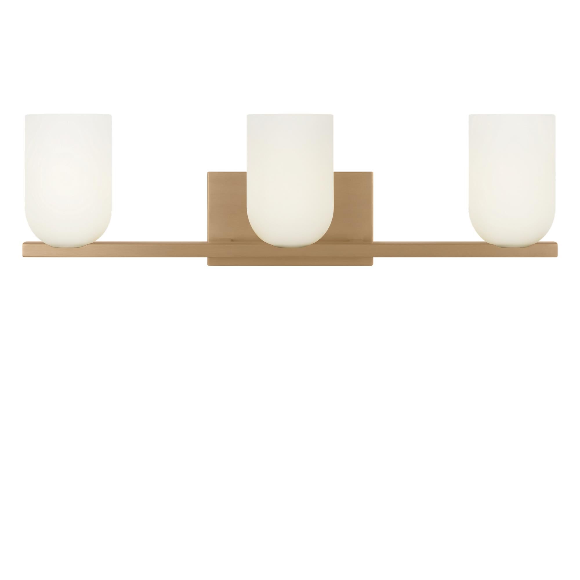 Shown in Satin Brass finish and Etched White glass