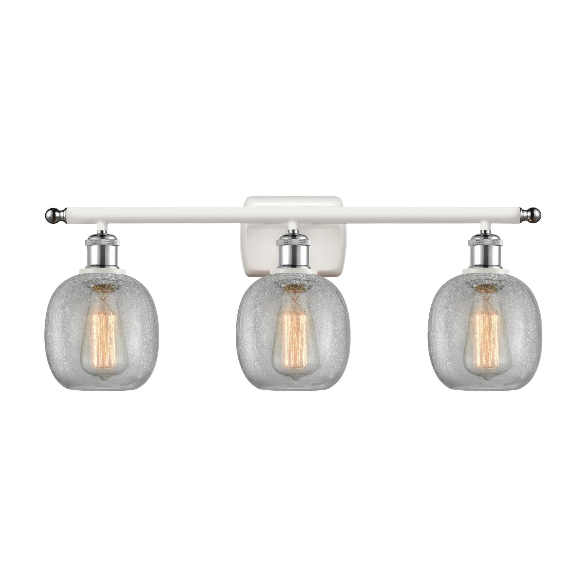 Shown in White And Polished Chrome finish and Sphere glass and Glass shade and Polished Chrome accent