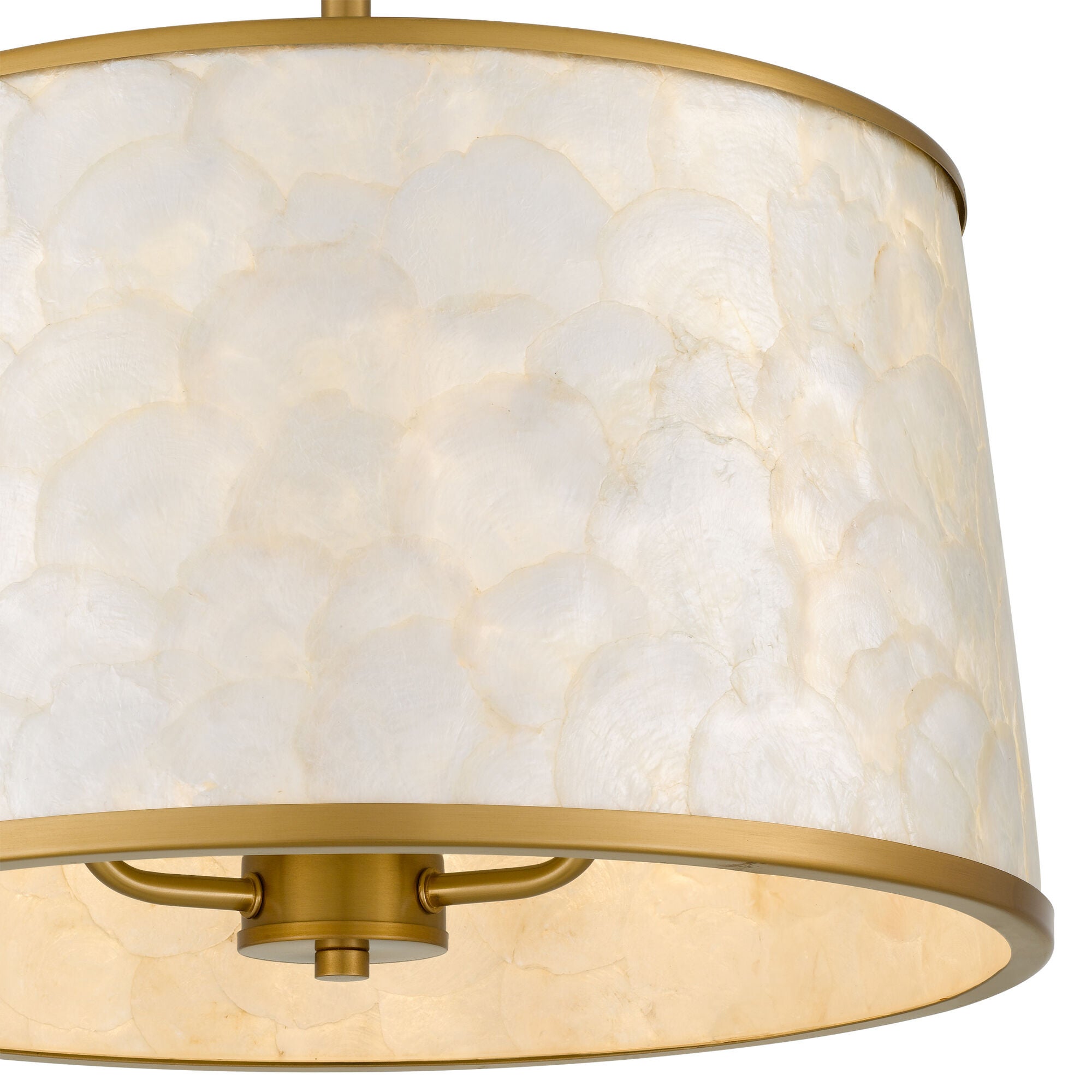 Shown in Brushed Gold finish and Capiz Shell shade