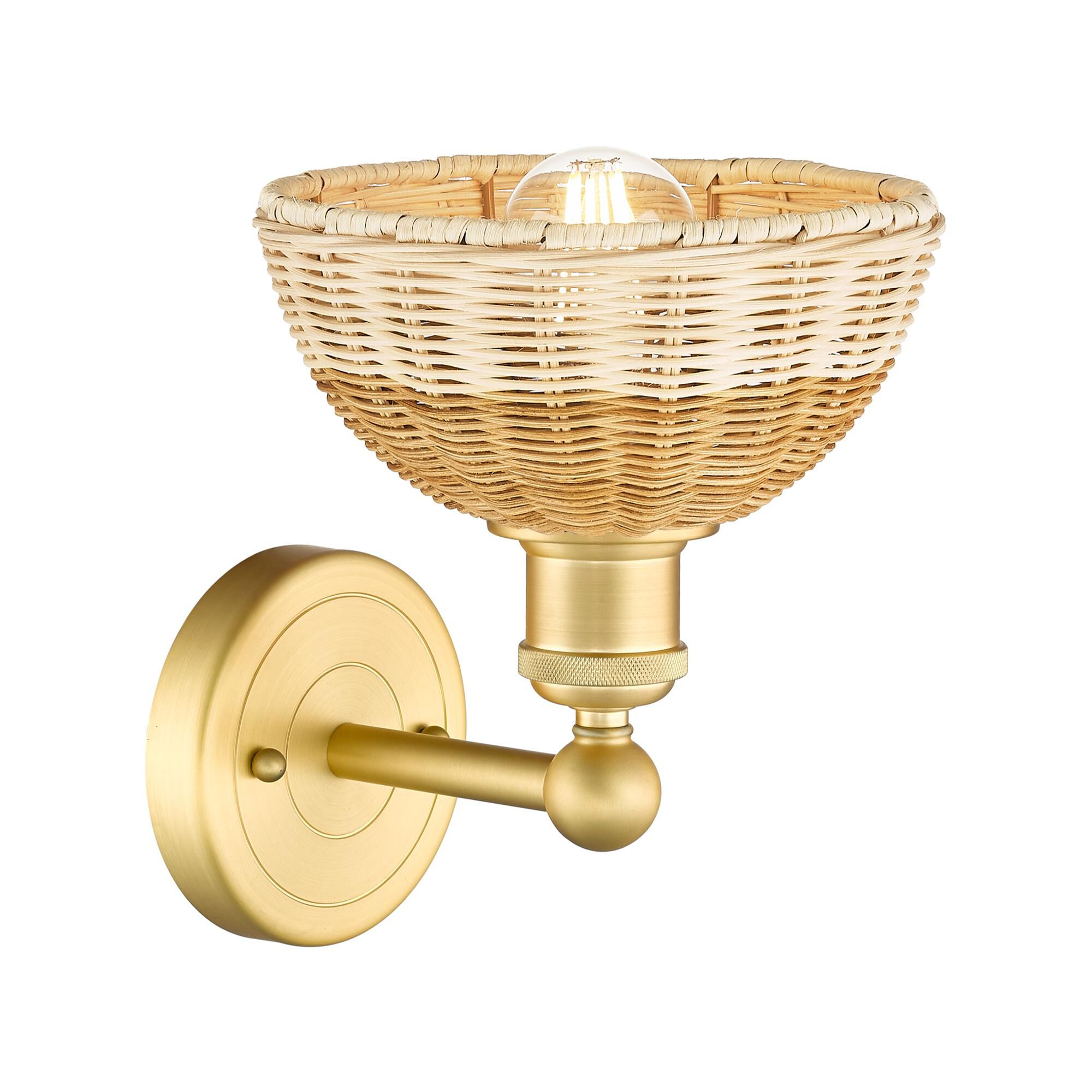 Shown in Satin Gold finish and Natural shade