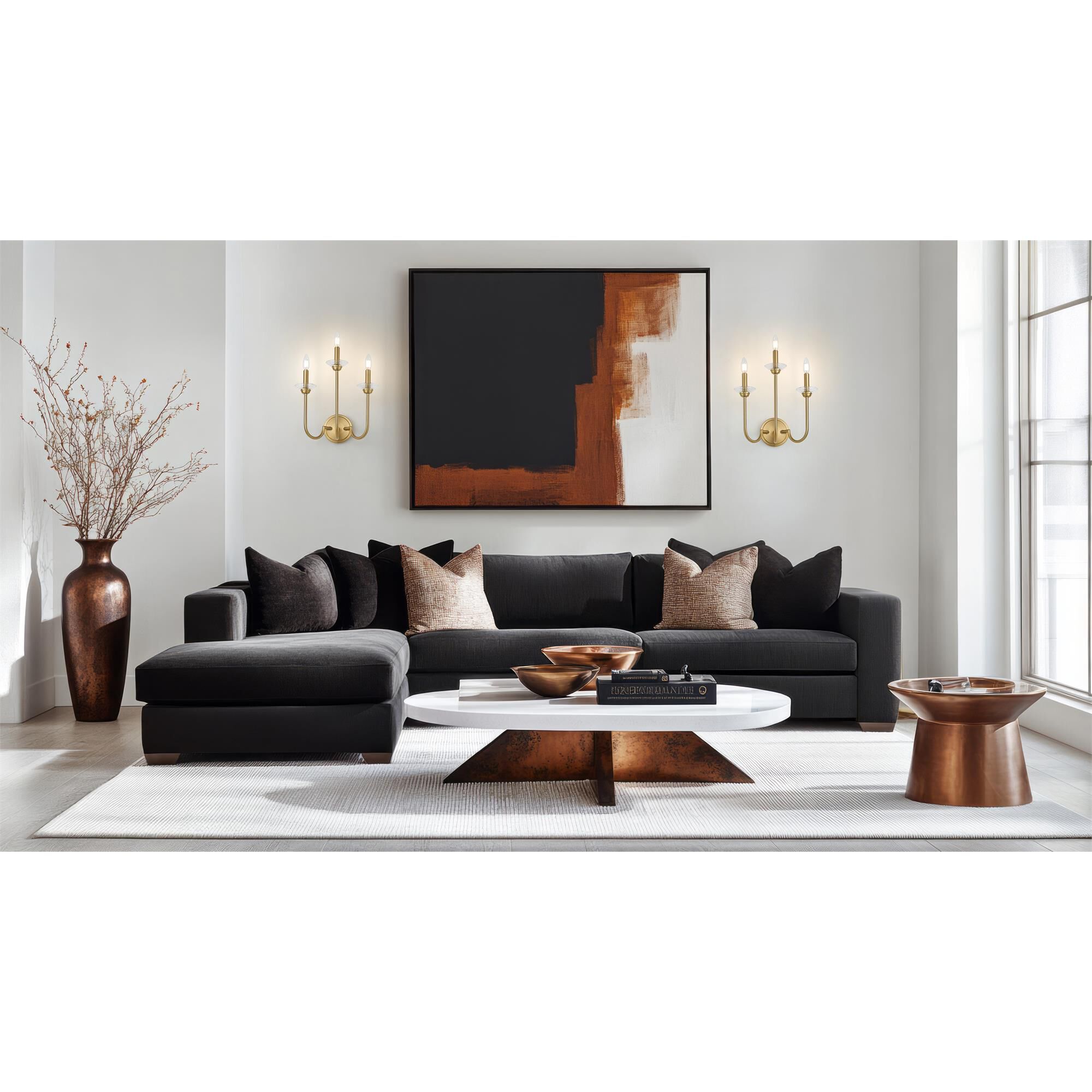 Shown in Modern Gold finish and Clear Ribbed glass and Clear Ribbed shade