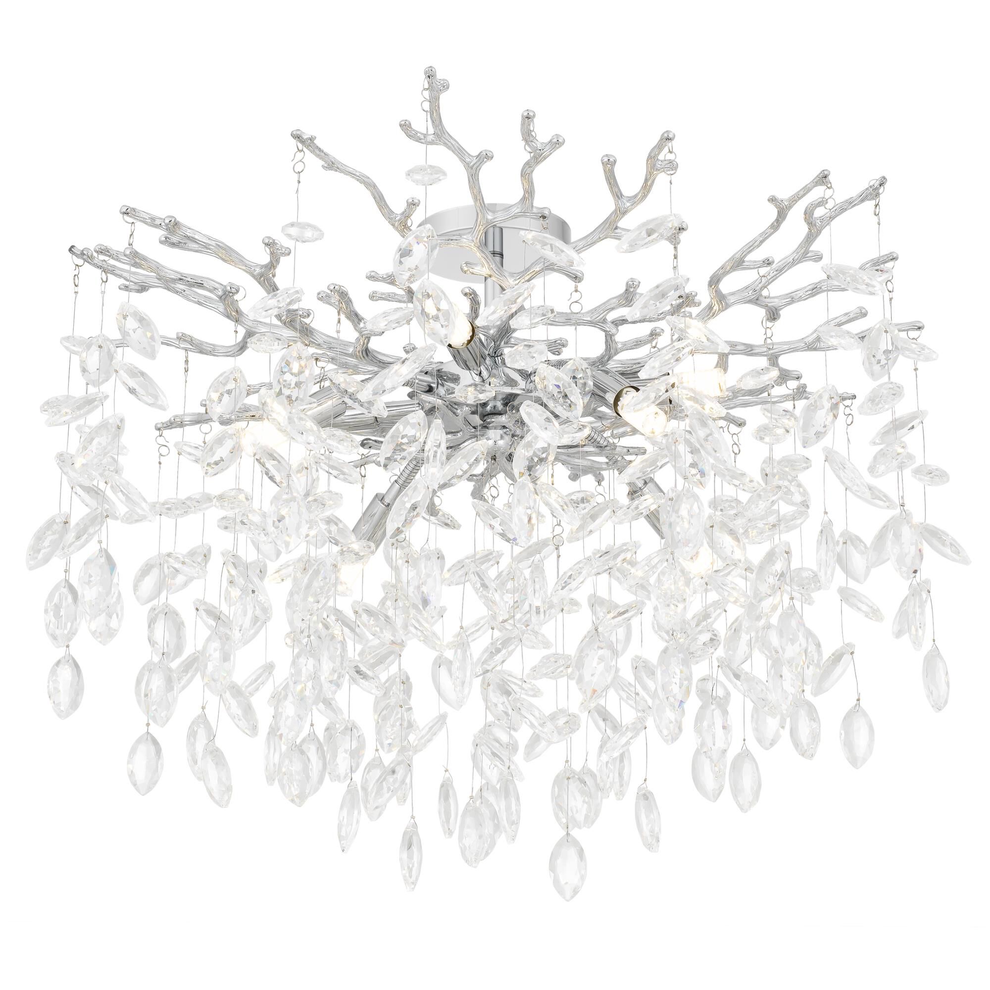 Shown in Polished Chrome finish and Crystal Glass shade