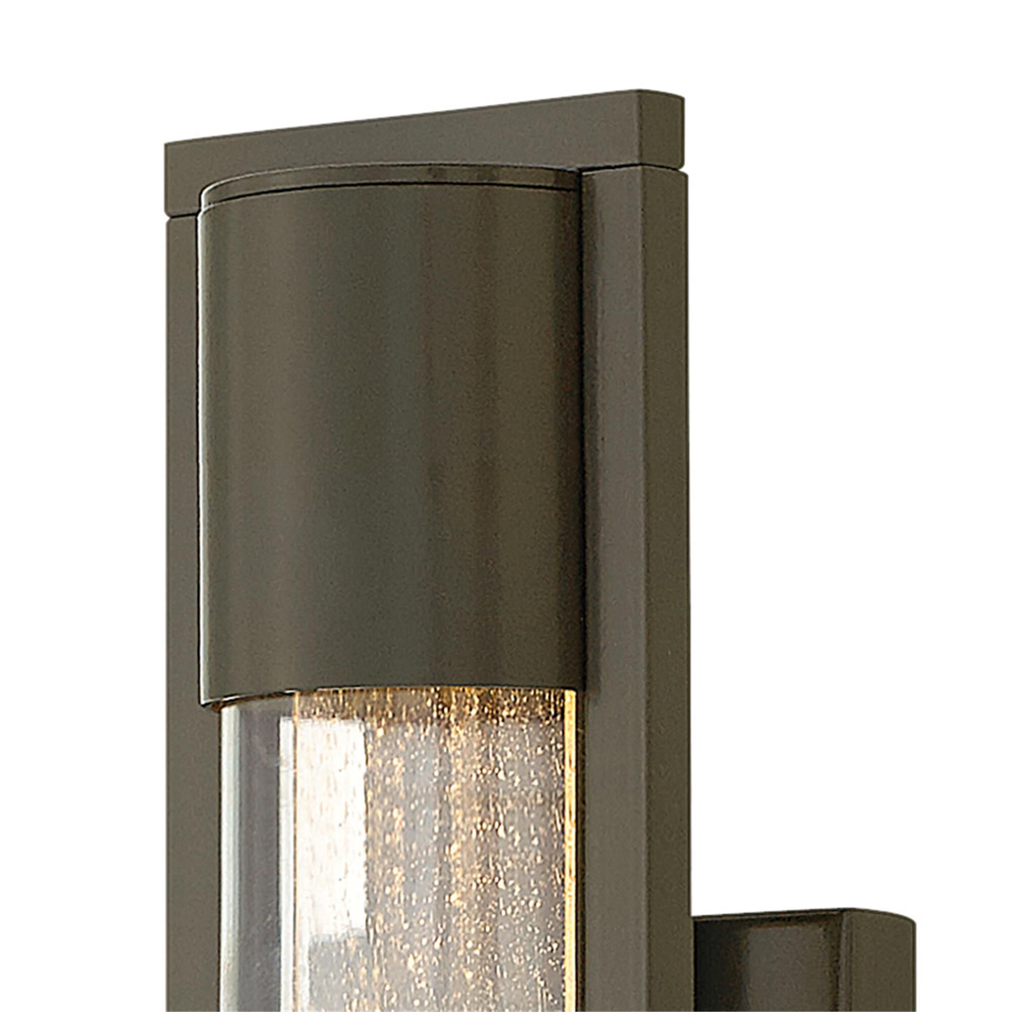 Shown in Bronze finish and Clear Acrylic Outside Cylinder & Seedy  Inside Panel glass
