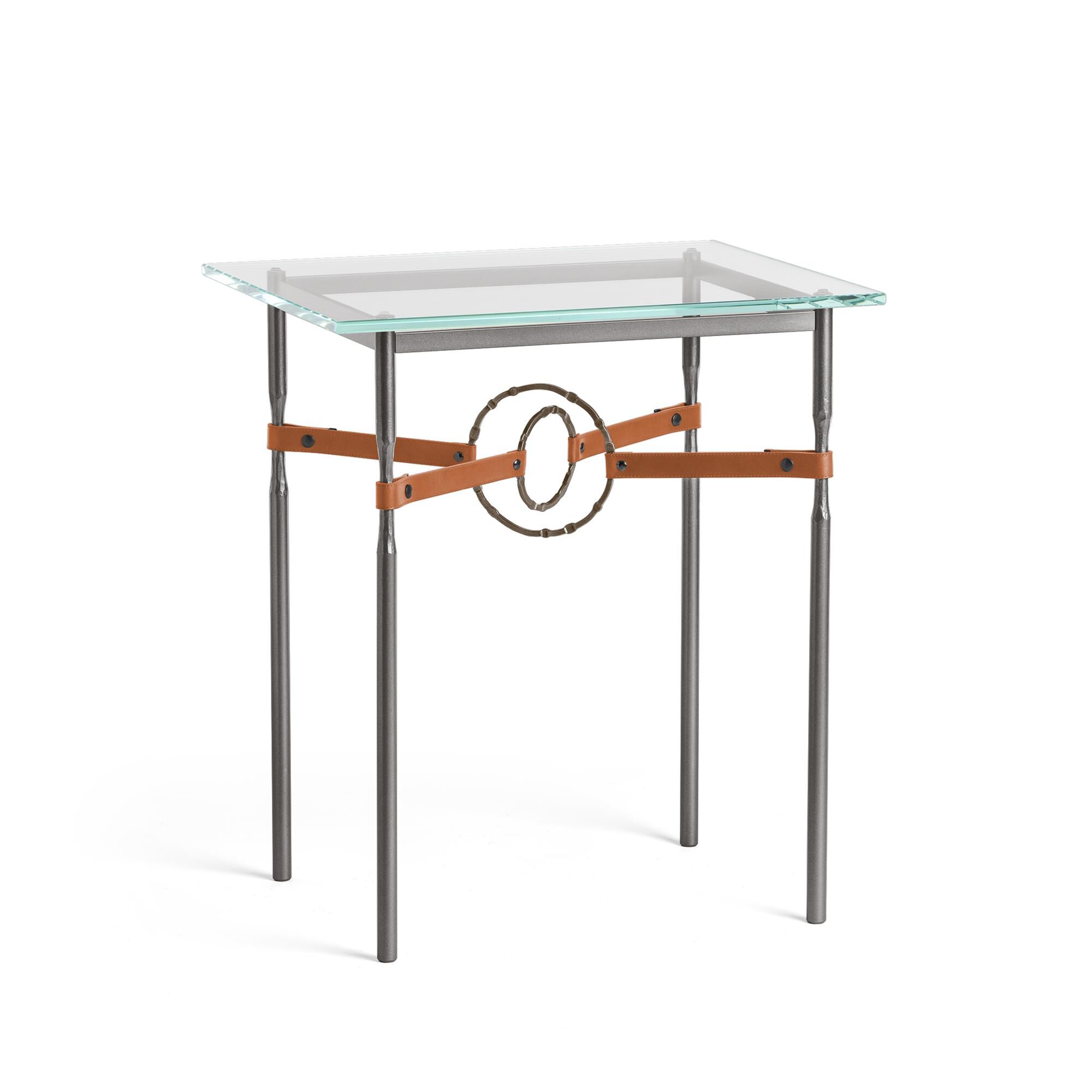 Shown in Dark Smoke finish and Bronze with Leather Chestnut  accent