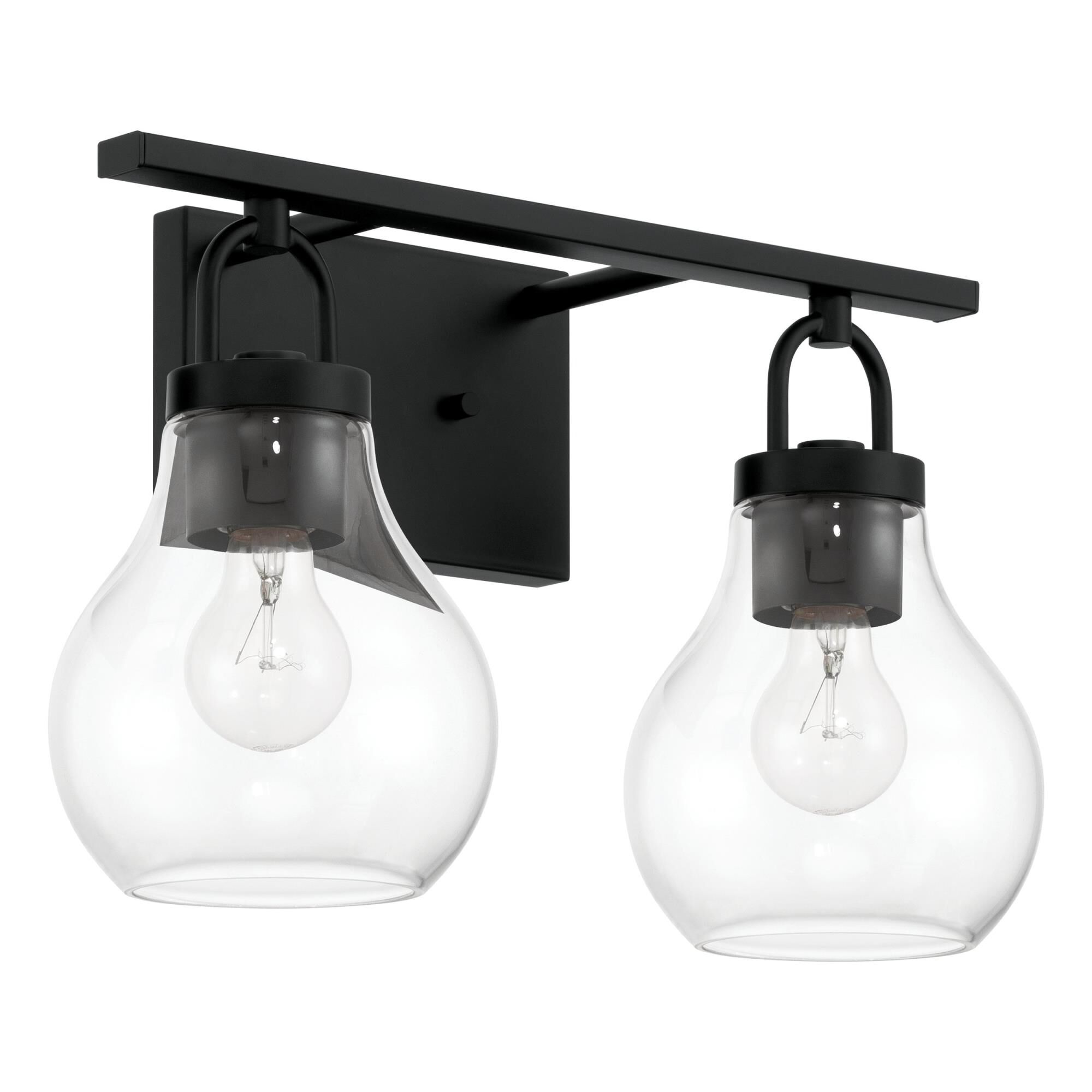 Shown in Matte Black finish and Clear glass