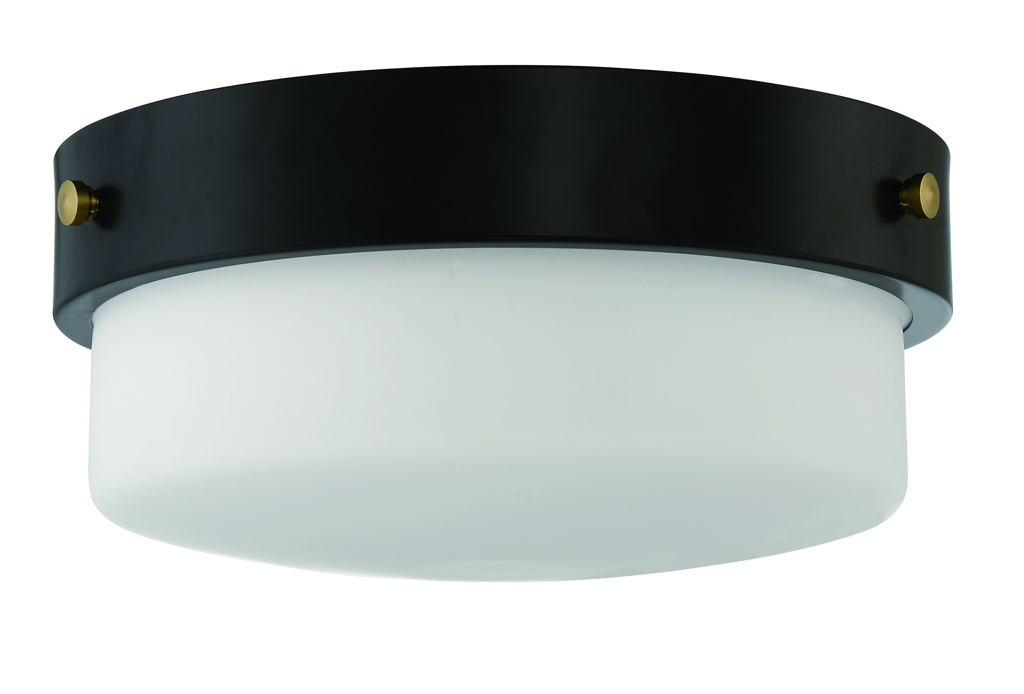 Shown in Flat Black finish and White Frosted glass and Glass shade