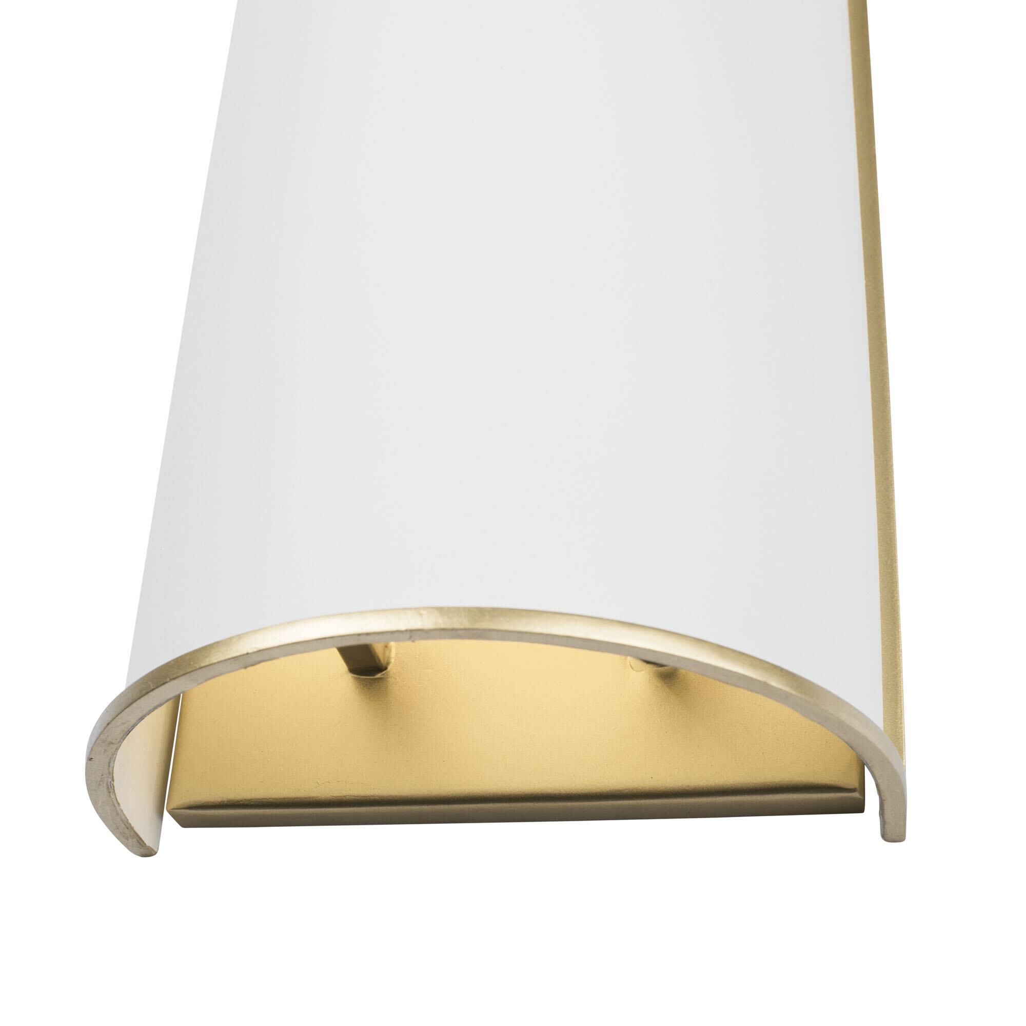Shown in Matte White and French Gold finish and Matte White and French Gold Steel shade