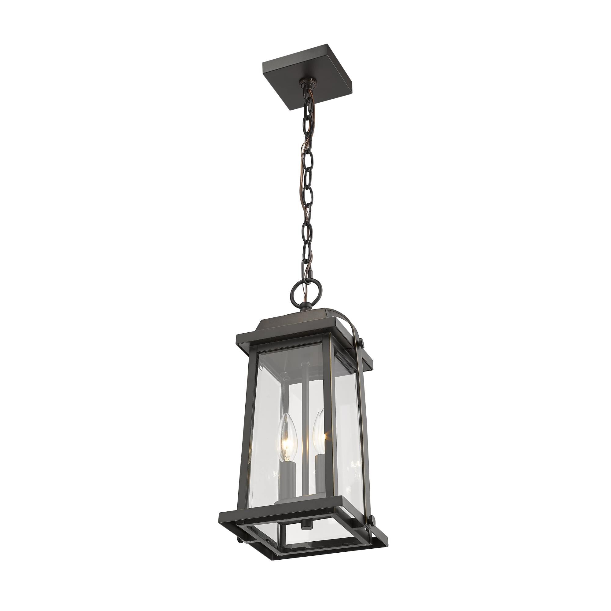 Millworks 15 Inch Tall 2 Light Outdoor Hanging Lantern by Z-Lite