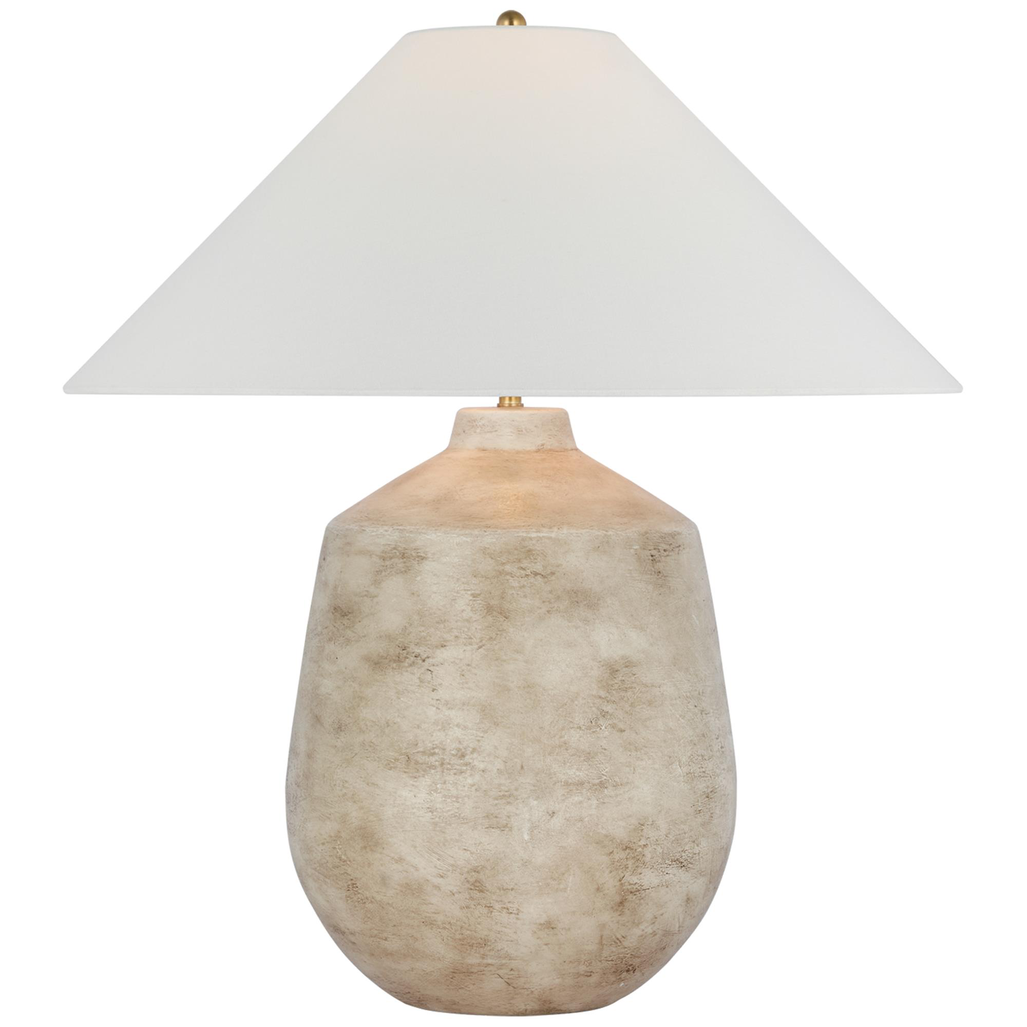 Shown in Waxed Bisque Ceramic finish and Linen shade