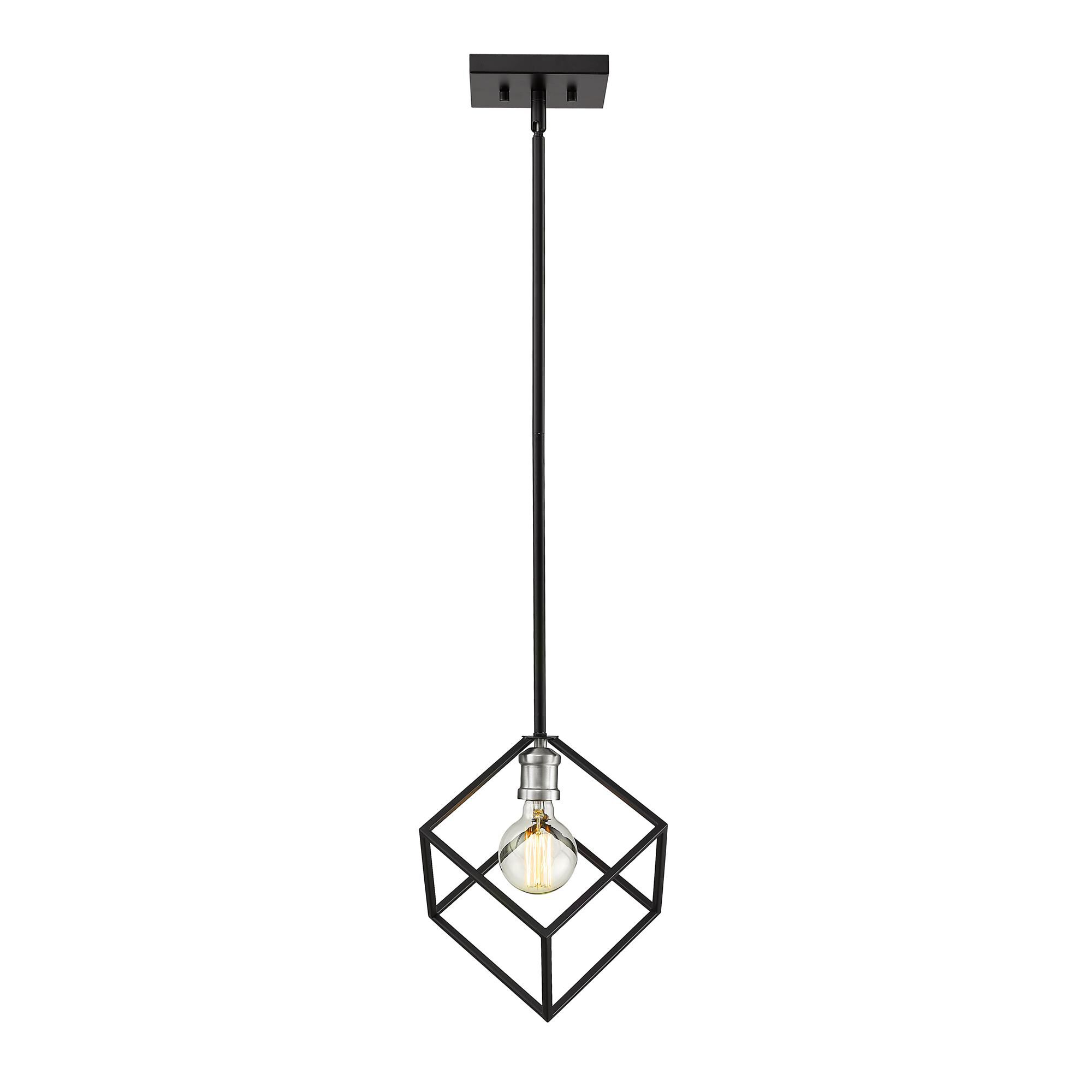 Shown in Matte Black + Brushed Nickel finish and --- glass and --- shade