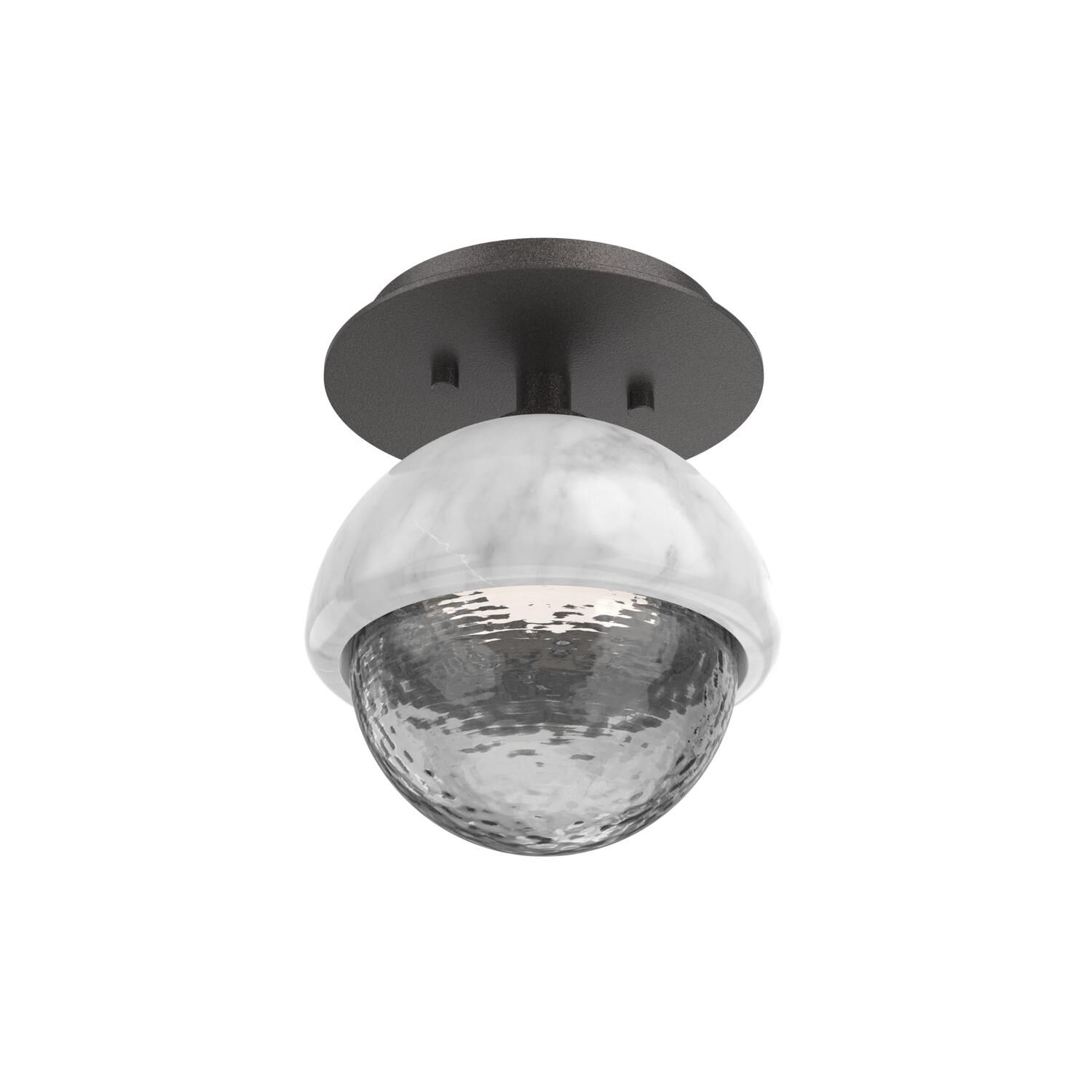 Shown in Graphite finish and Smoke glass and White Marble accent