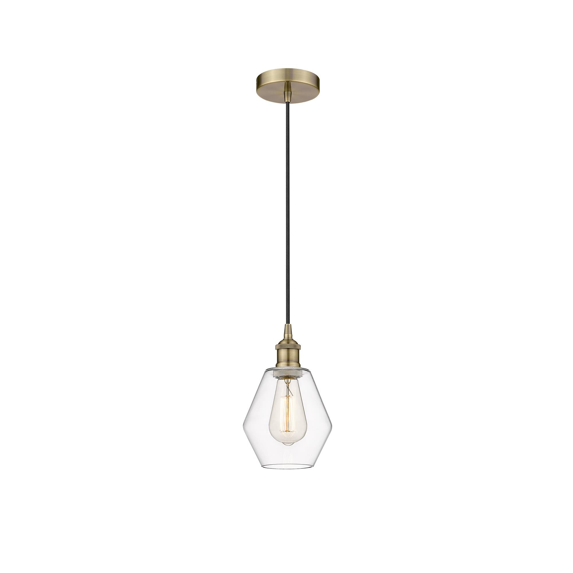 Shown in Antique Brass finish and Clear Cindyrella 8