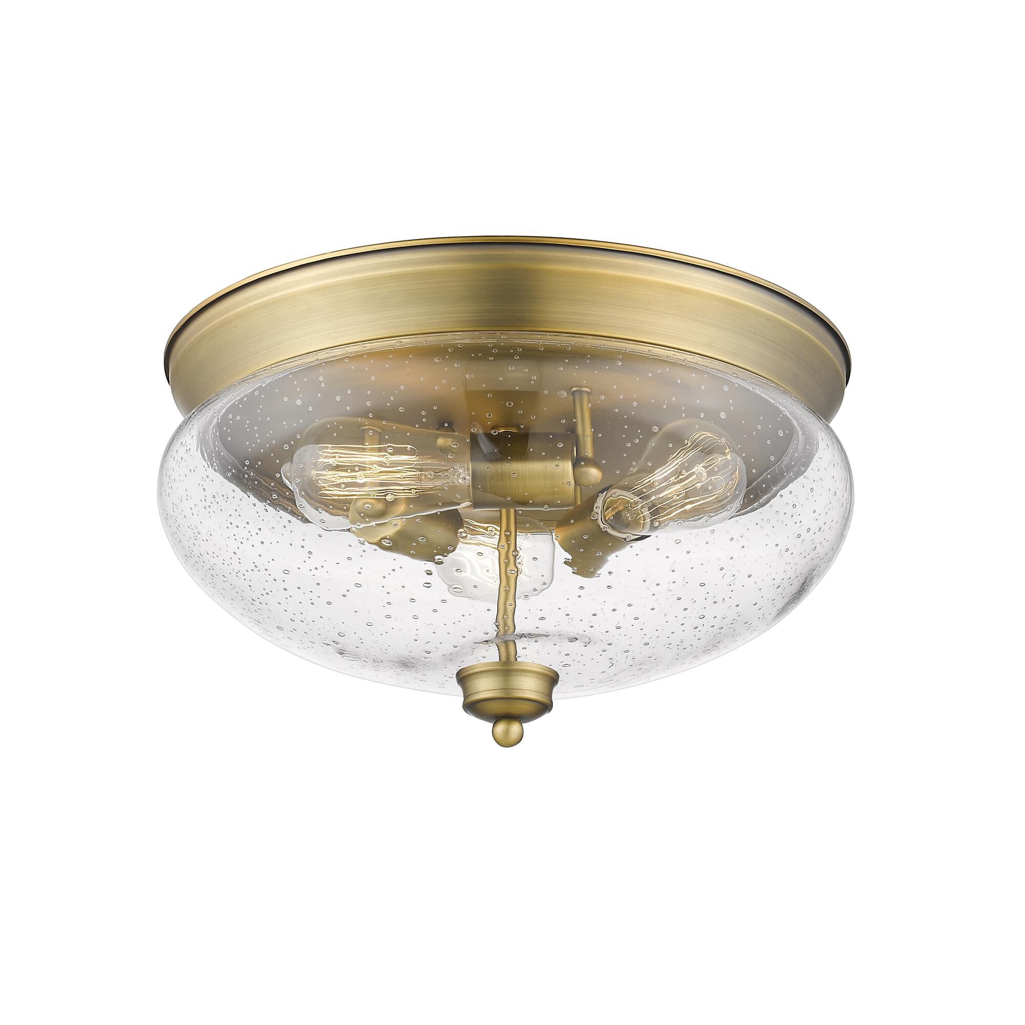 Shown in Heritage Brass finish and Glass shade