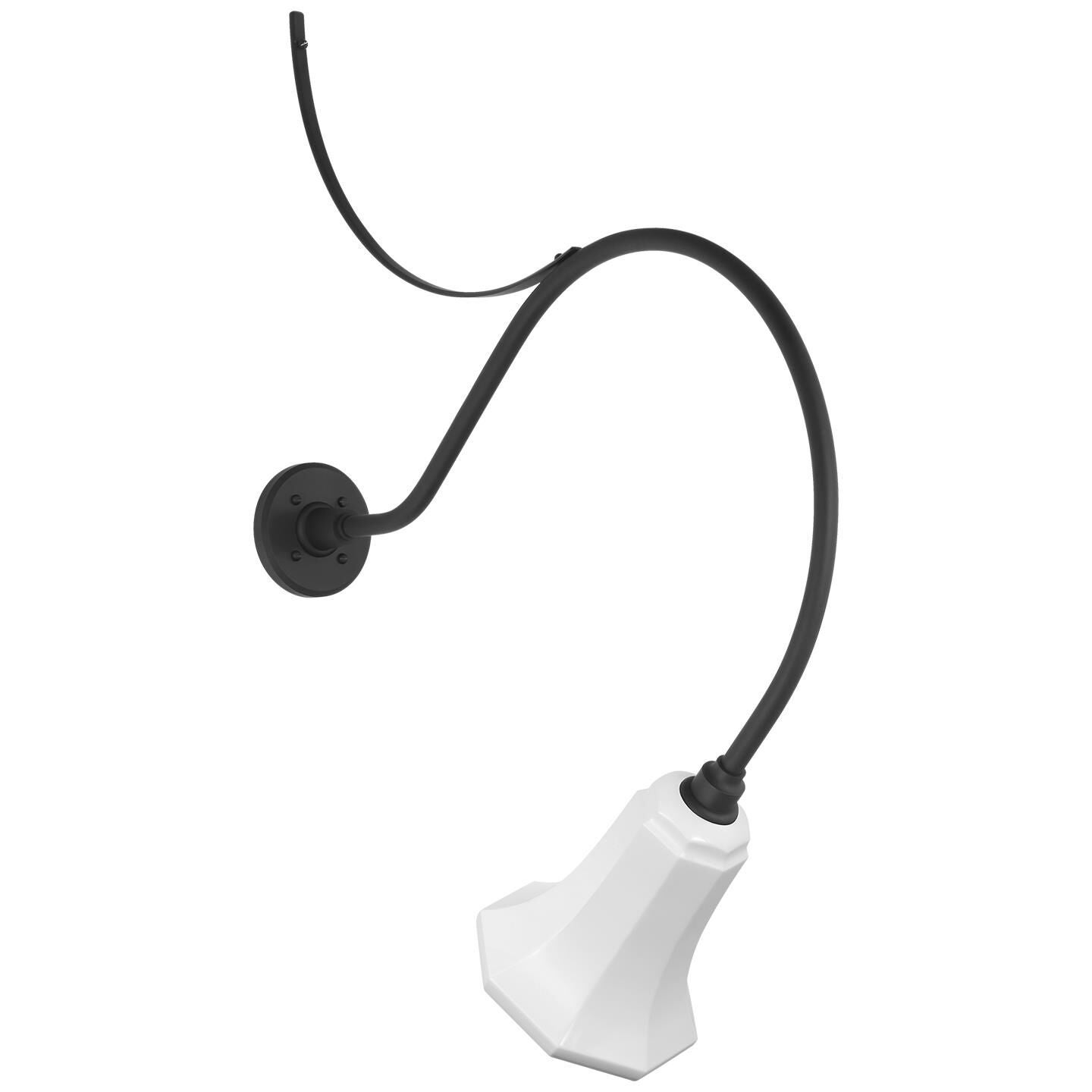 Shown in Matte Black finish and White shade