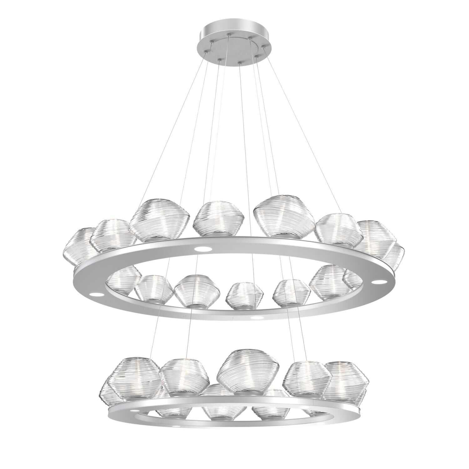 Shown in Classic Silver finish and Clear Blown glass