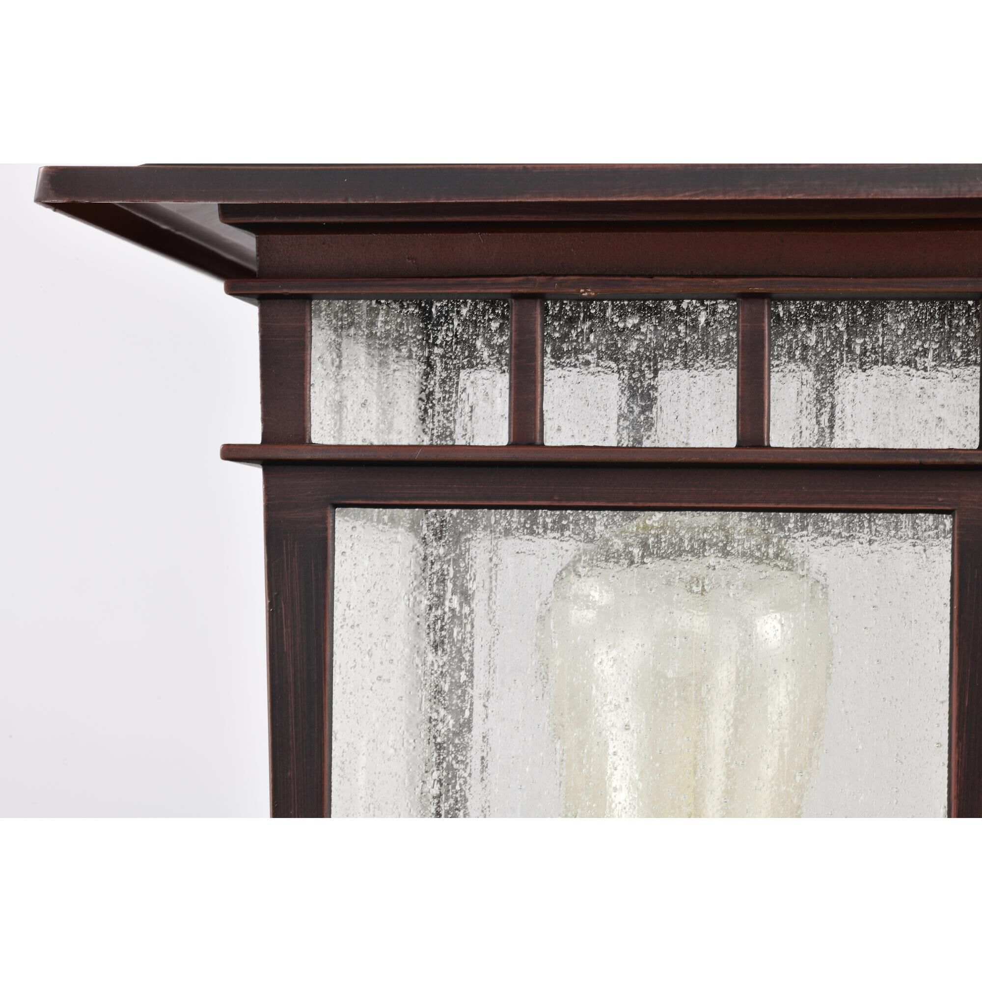 Shown in Rustic Bronze finish and Seeded glass and Seeded shade