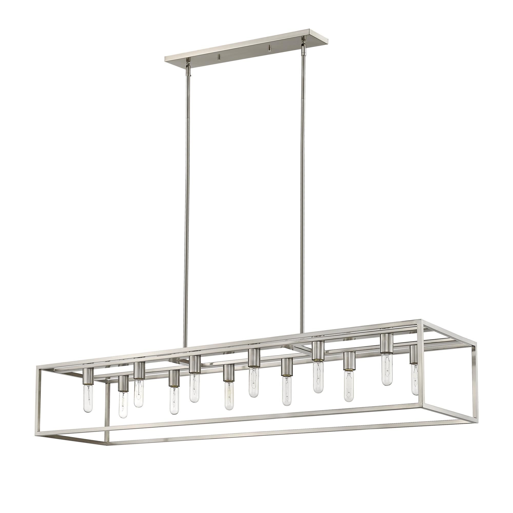 Shown in Satin Nickel finish and -- glass and -- shade
